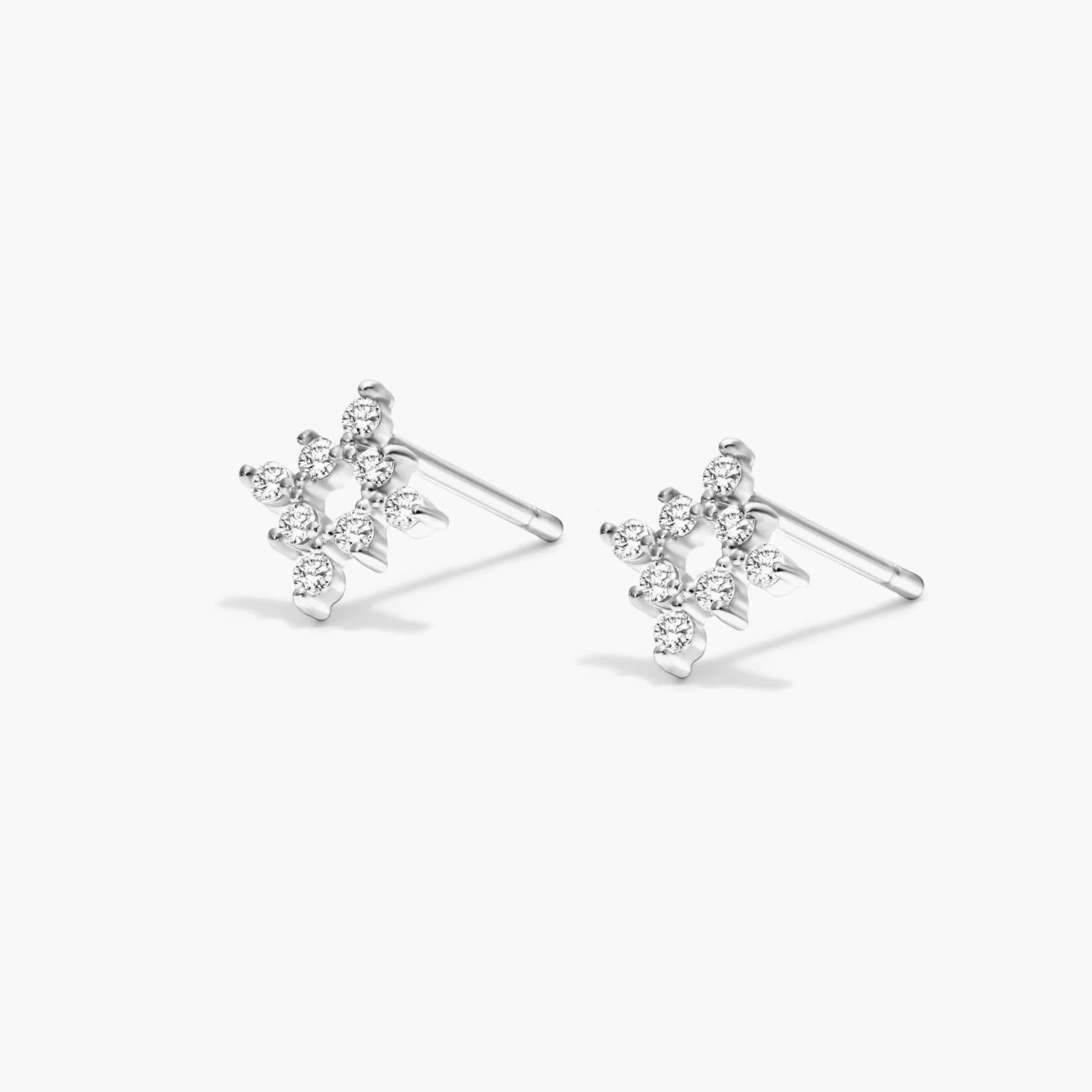 Burst Diamond Stud Earrings In 14K White Gold By James Allen