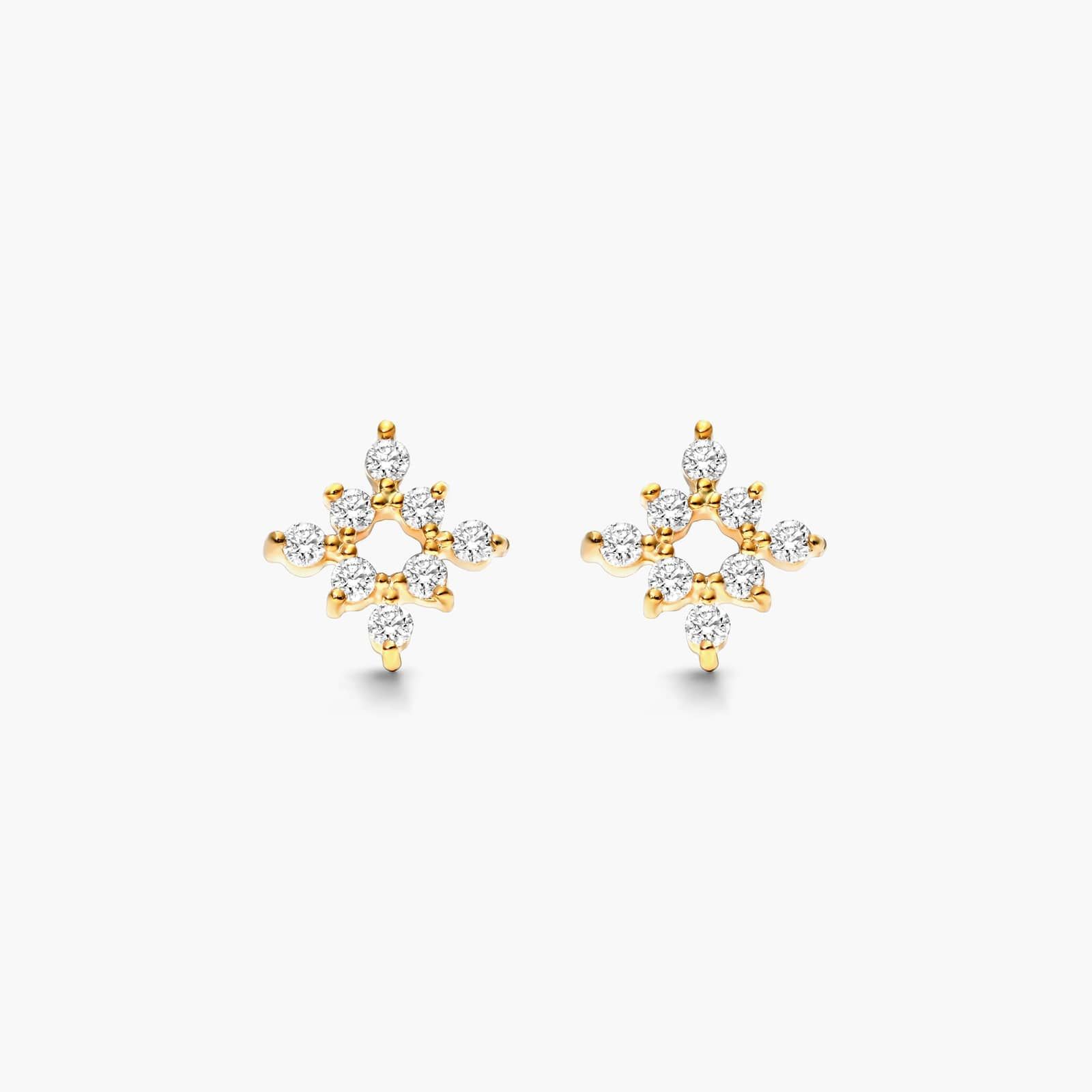 Burst Diamond Stud Earrings In 14K Yellow Gold By James Allen