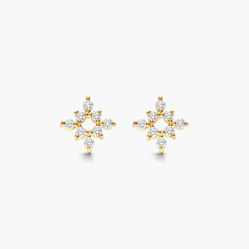 Burst Diamond Stud Earrings In 14K Yellow Gold By James Allen