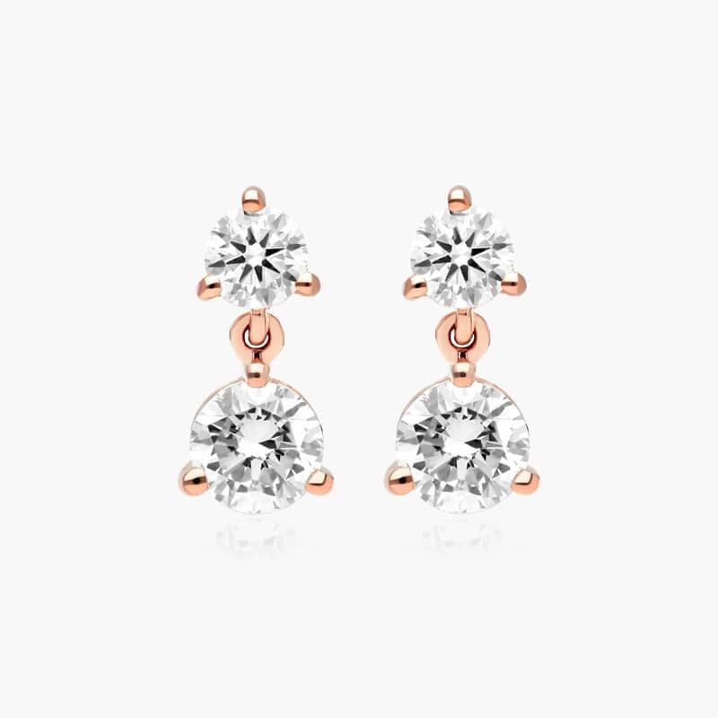 Drop Lab-Grown Diamond Stud Earrings In 14K Rose Gold By James Allen
