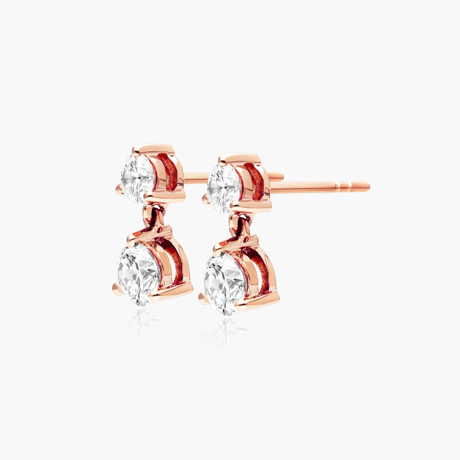 Drop Lab-Grown Diamond Stud Earrings In 14K Rose Gold By James Allen
