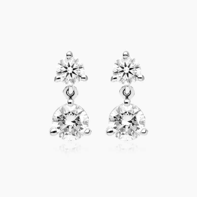 14K White Gold Lab-Grown Diamond Drop Stud Earrings By James Allen
