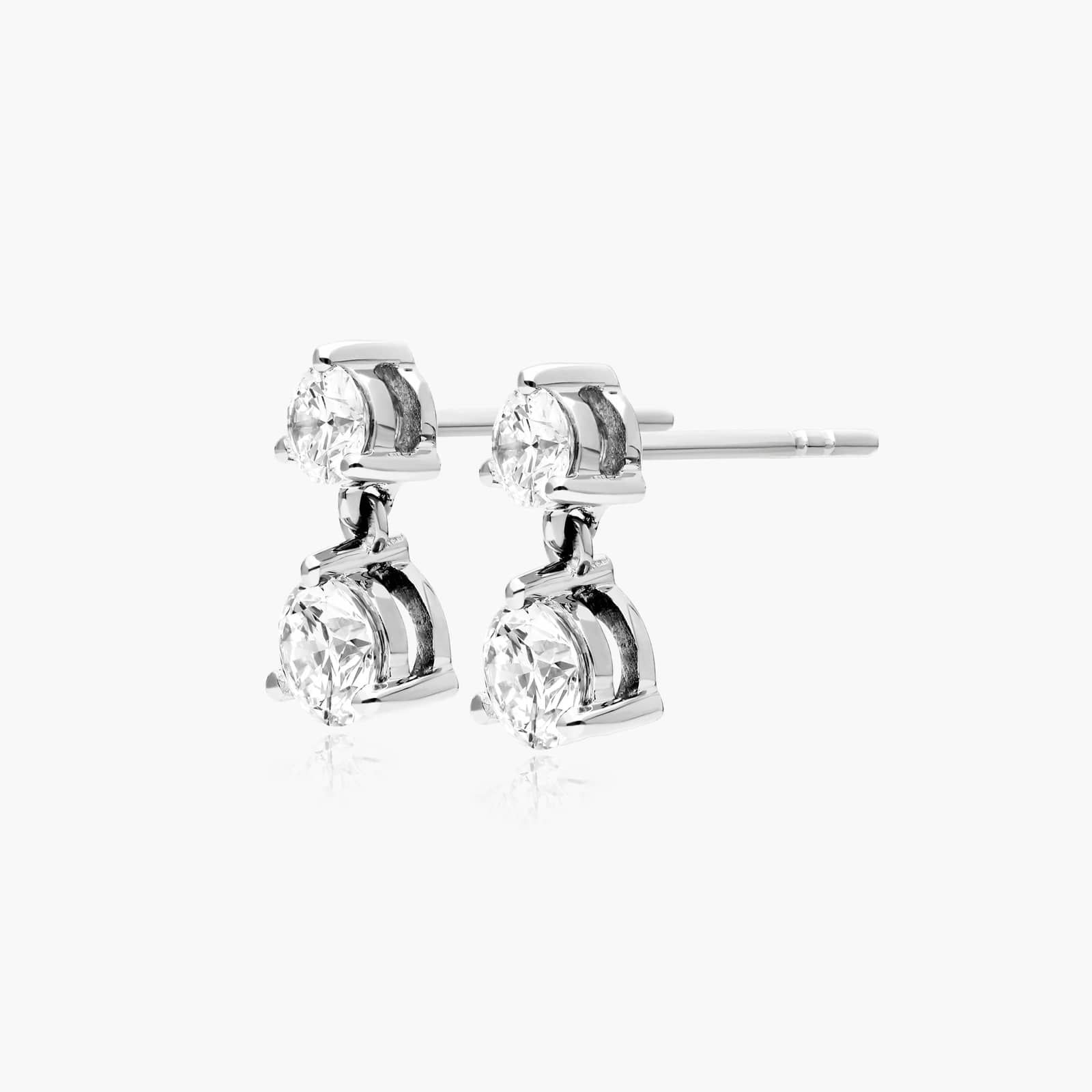 14K White Gold Lab-Grown Diamond Drop Stud Earrings By James Allen