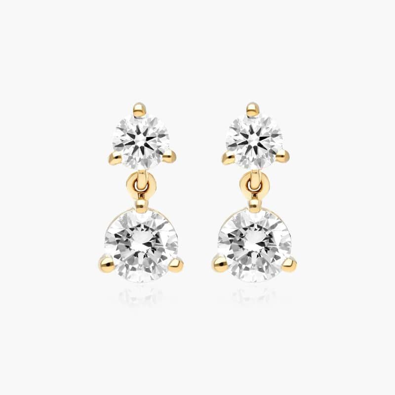 Drop Lab-Grown Diamond Stud Earrings In 14K Yellow Gold By James Allen
