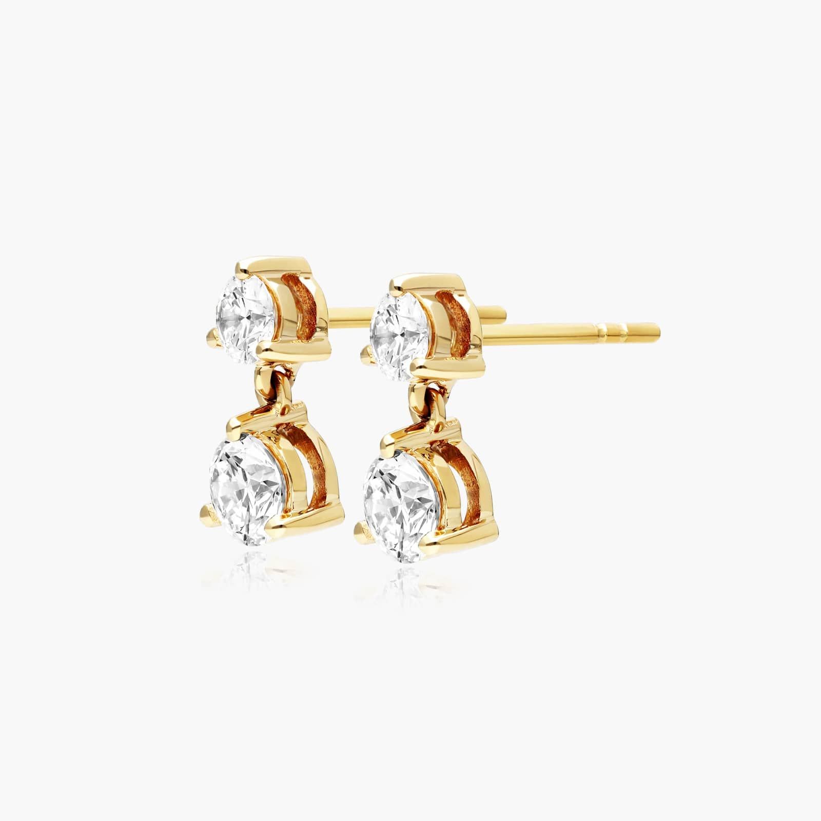 Drop Lab-Grown Diamond Stud Earrings In 14K Yellow Gold By James Allen