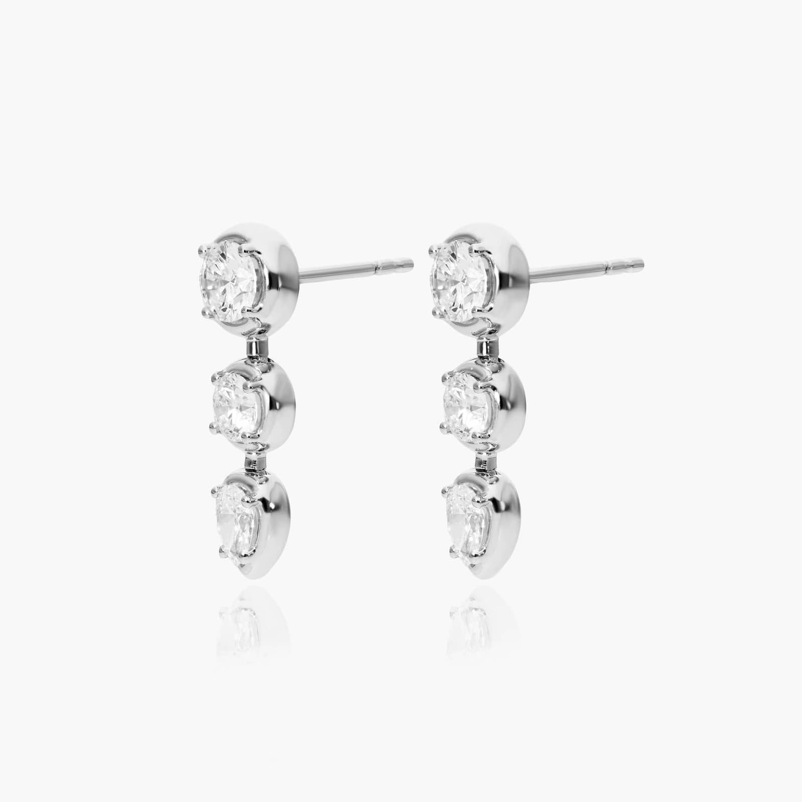Driblet Lab-Grown Diamond Drop Earrings In 14K White Gold By James Allen
