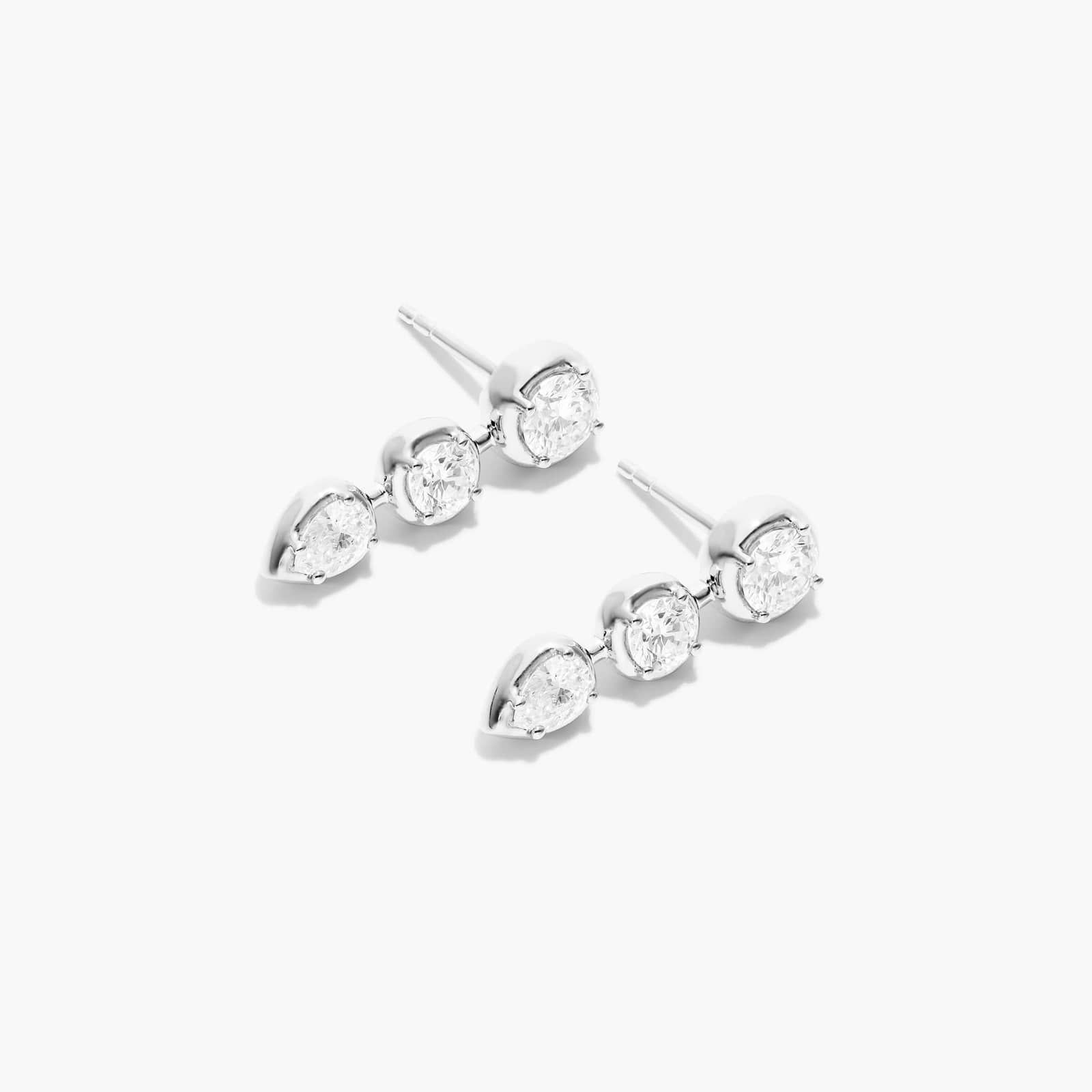 Driblet Lab-Grown Diamond Drop Earrings In 14K White Gold By James Allen