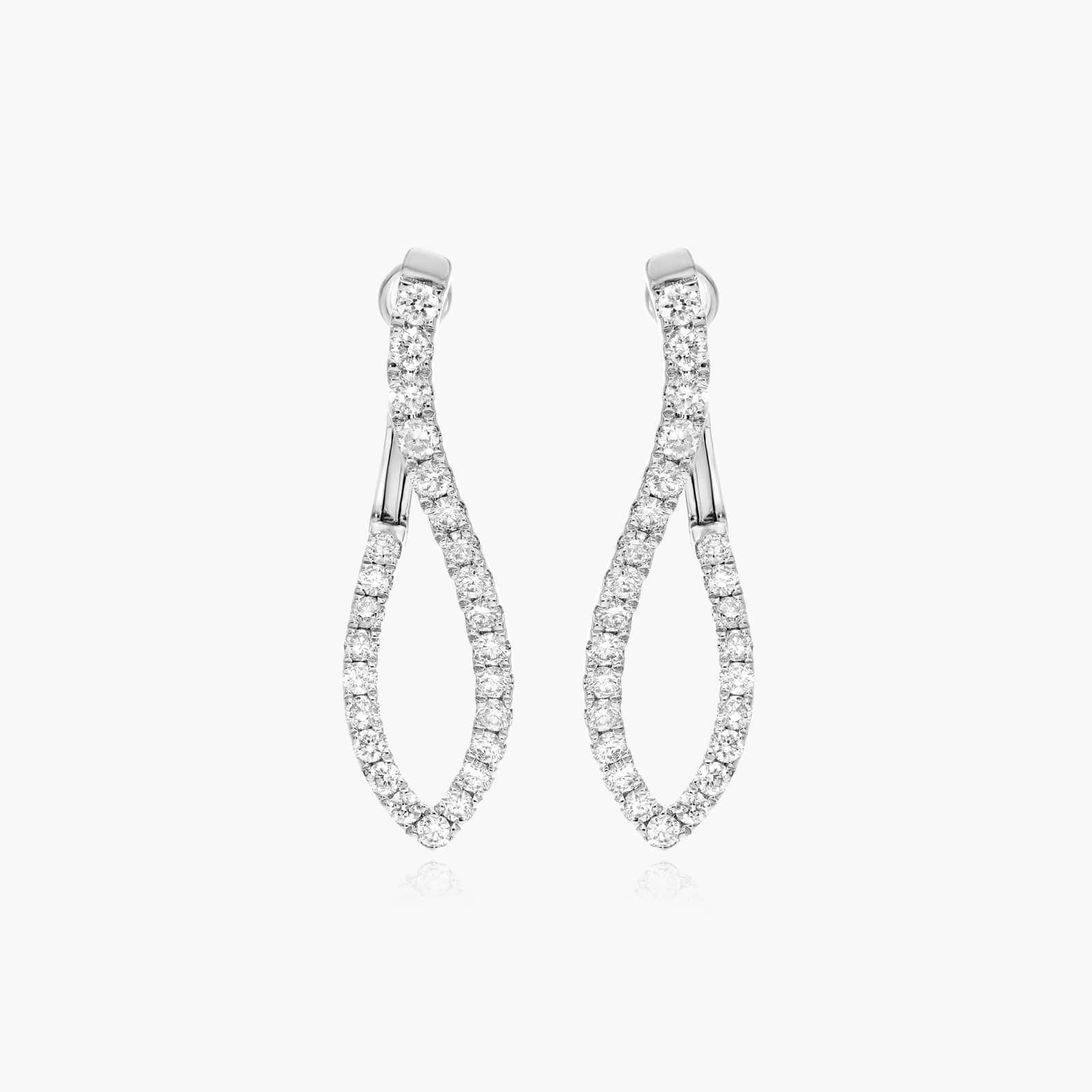 Twisted Diamond Hoop Earrings In 14K White Gold By James Allen