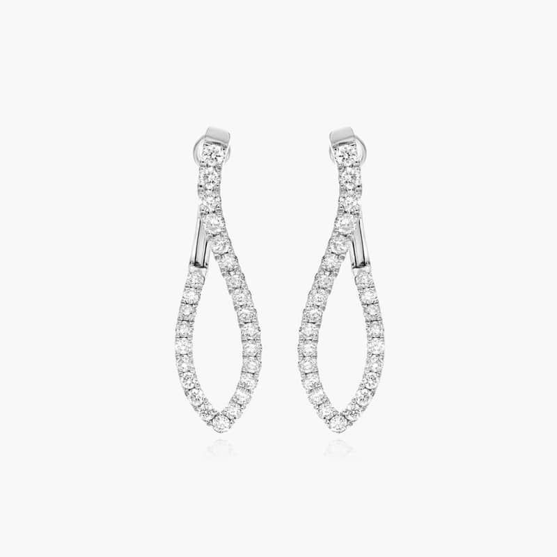 Twisted Diamond Hoop Earrings In 14K White Gold By James Allen
