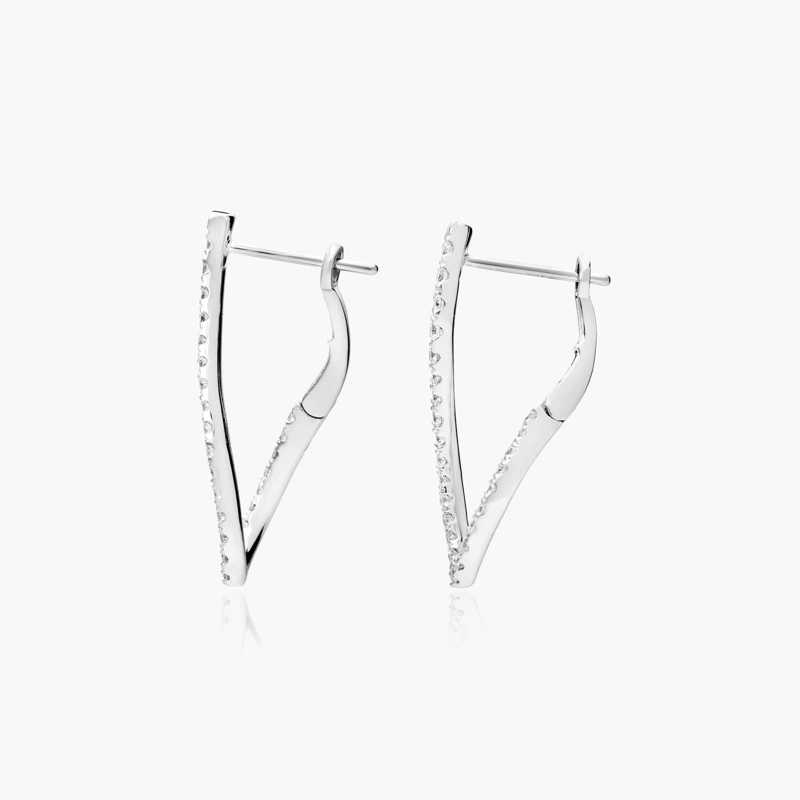 Twisted Diamond Hoop Earrings In 14K White Gold By James Allen