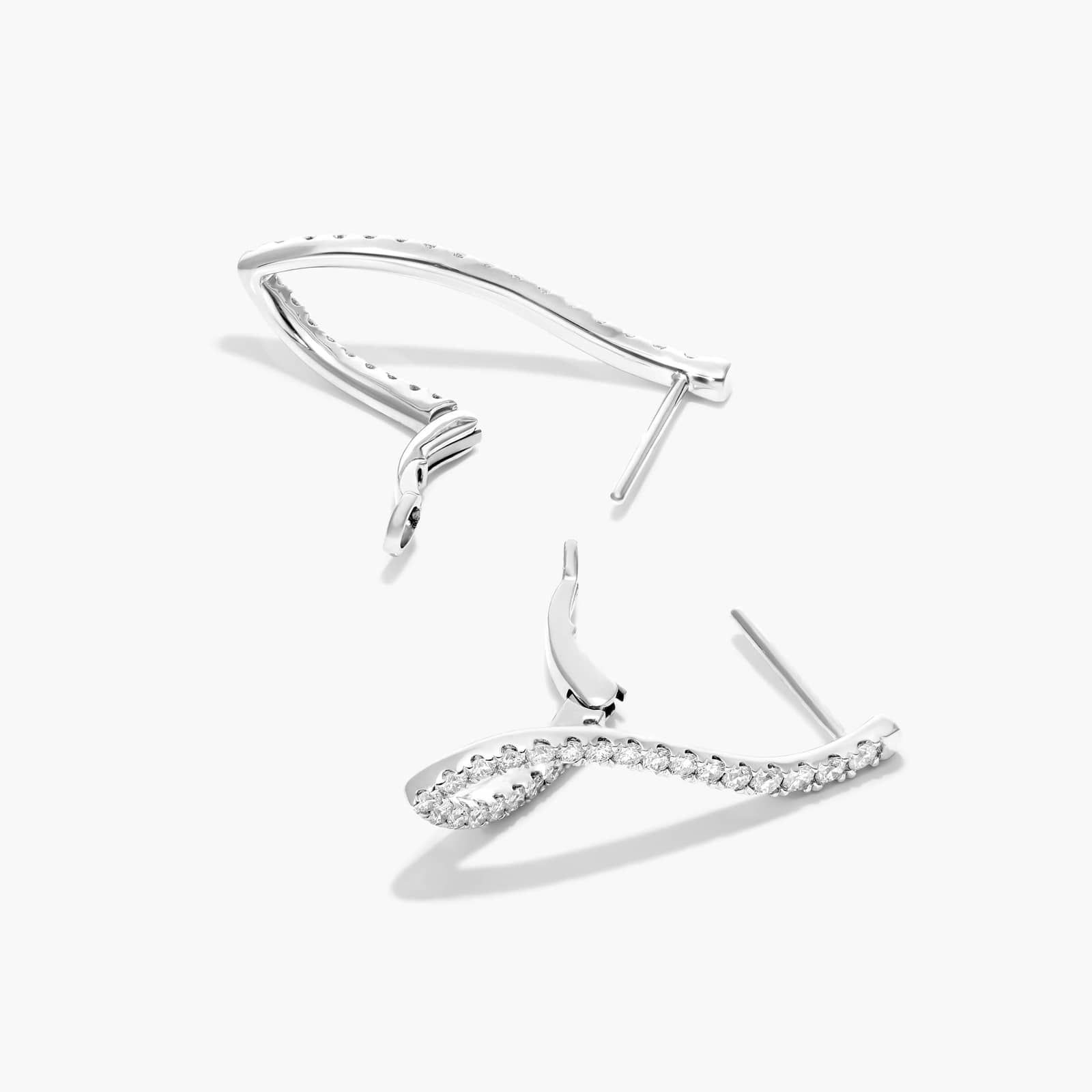 Twisted Diamond Hoop Earrings In 14K White Gold By James Allen