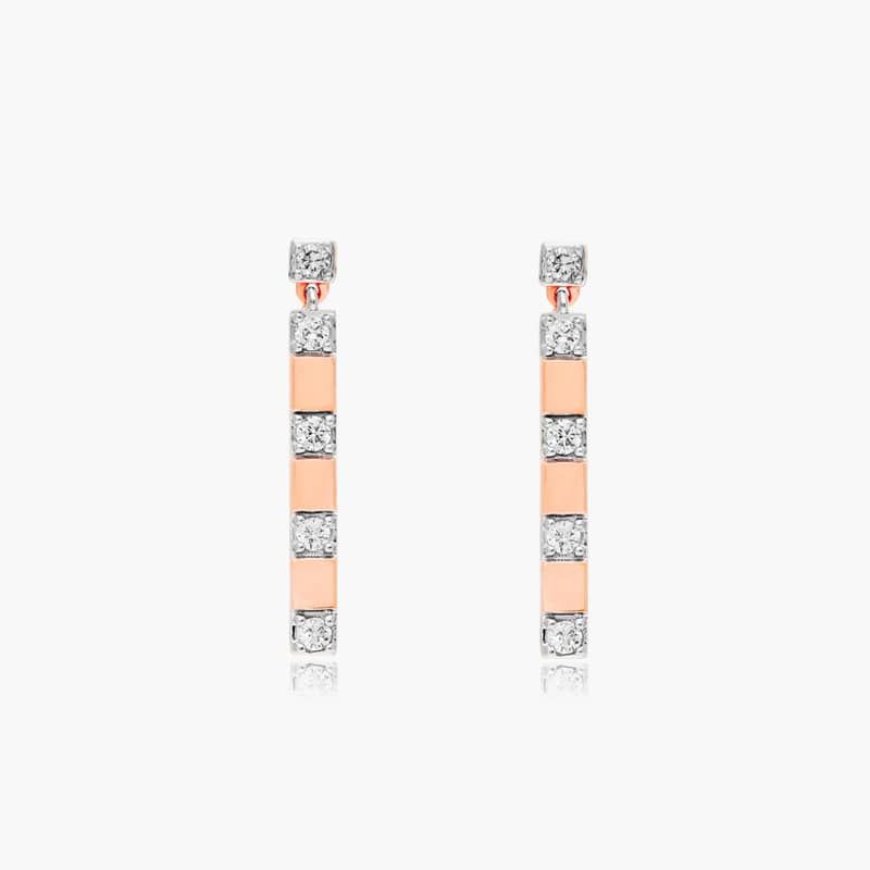 Abyss Lab-Grown Diamond Drop Earrings 14K Rose Gold By James Allen
