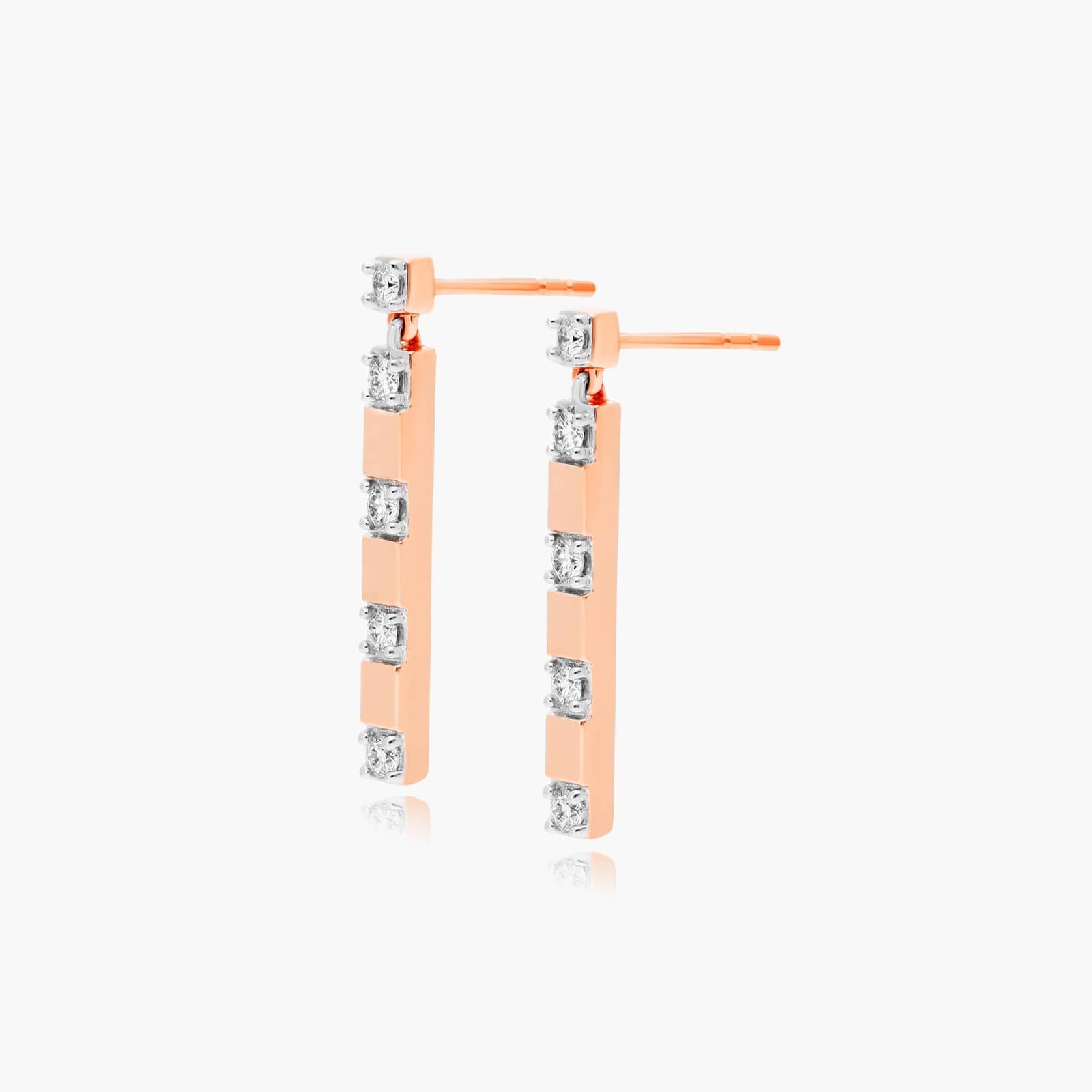 Abyss Lab-Grown Diamond Drop Earrings 14K Rose Gold By James Allen