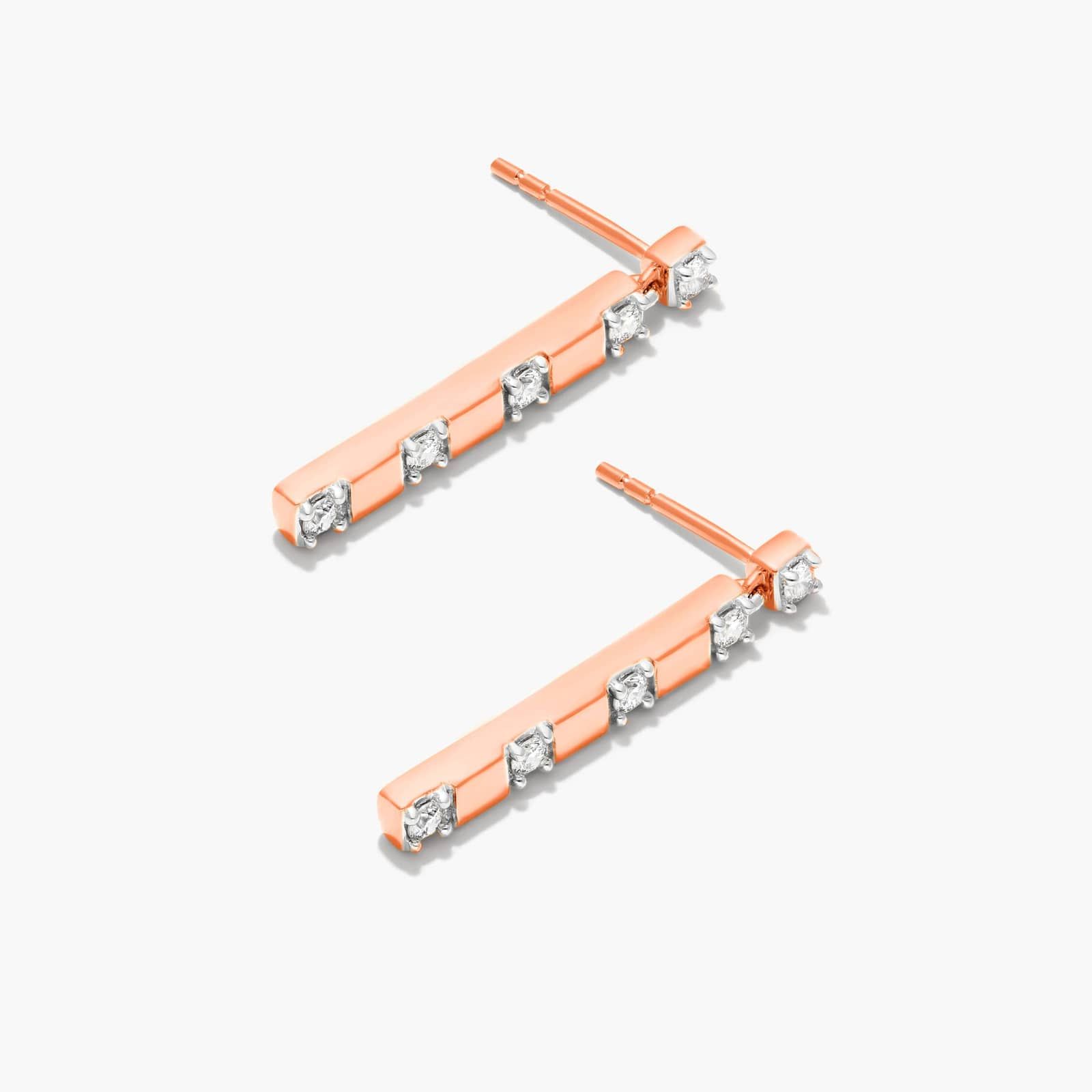 Abyss Lab-Grown Diamond Drop Earrings 14K Rose Gold By James Allen