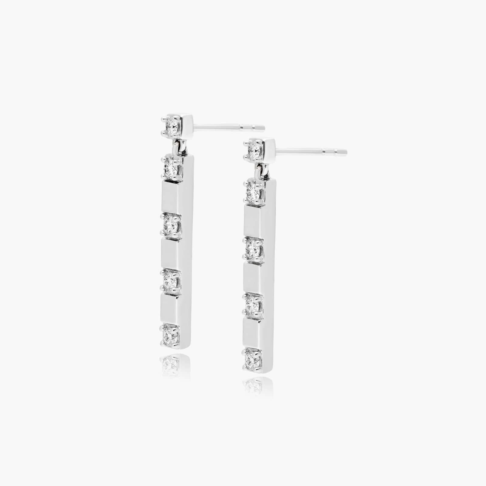Abyss Lab-Grown Diamond Drop Earrings In 14K White Gold By James Allen