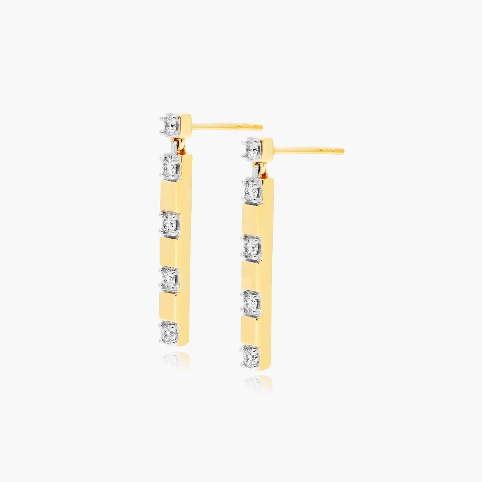 Abyss Lab-Grown Diamond Drop Earrings In 14K Yellow Gold By James Allen