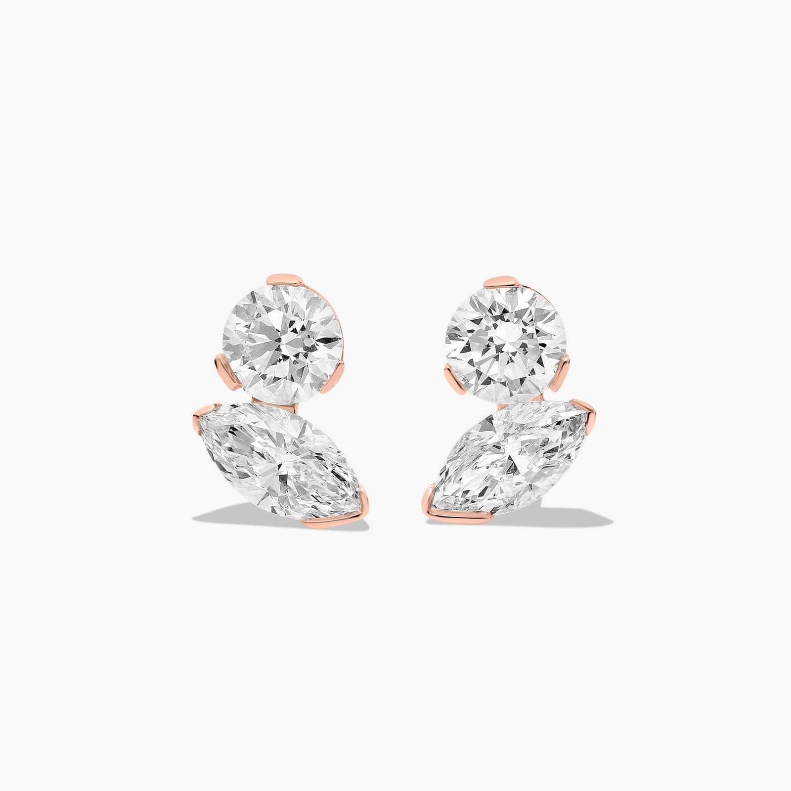 Toi et Moi Earrings With Marquise Cut Lab-Grown Diamonds In 14K Rose Gold By James Allen