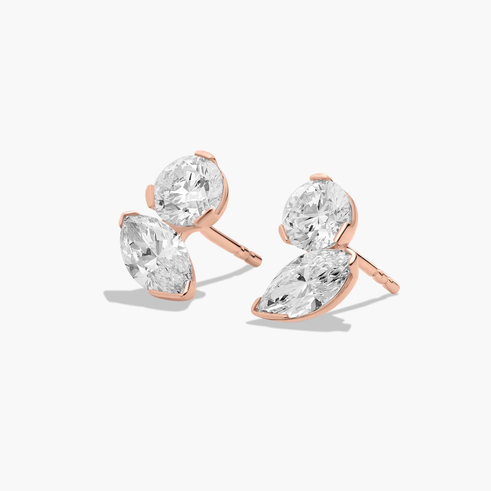 Toi et Moi Earrings With Marquise Cut Lab-Grown Diamonds In 14K Rose Gold By James Allen