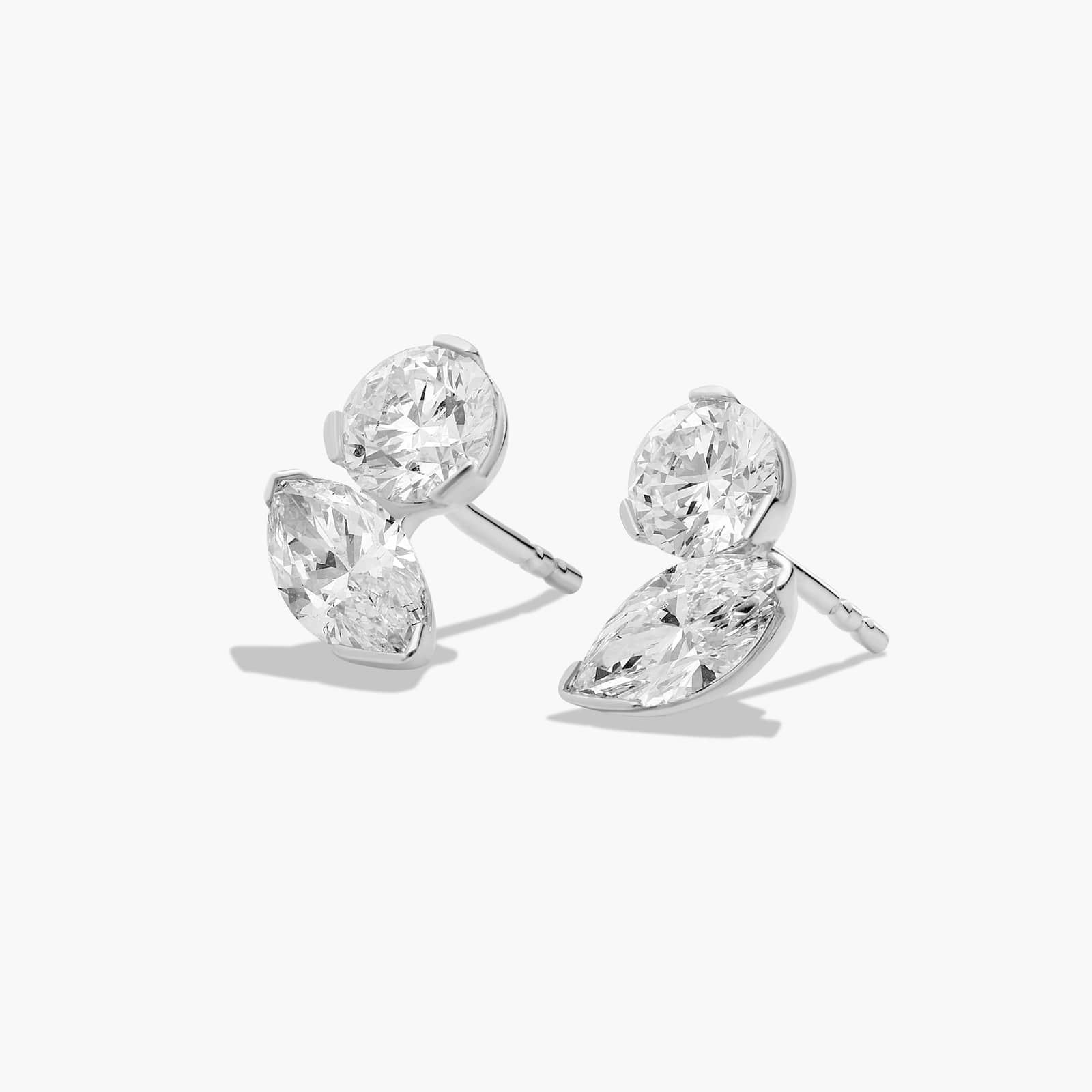 Toi et Moi Earrings With Marquise Cut Lab-Grown Diamonds In 14K White Gold By James Allen