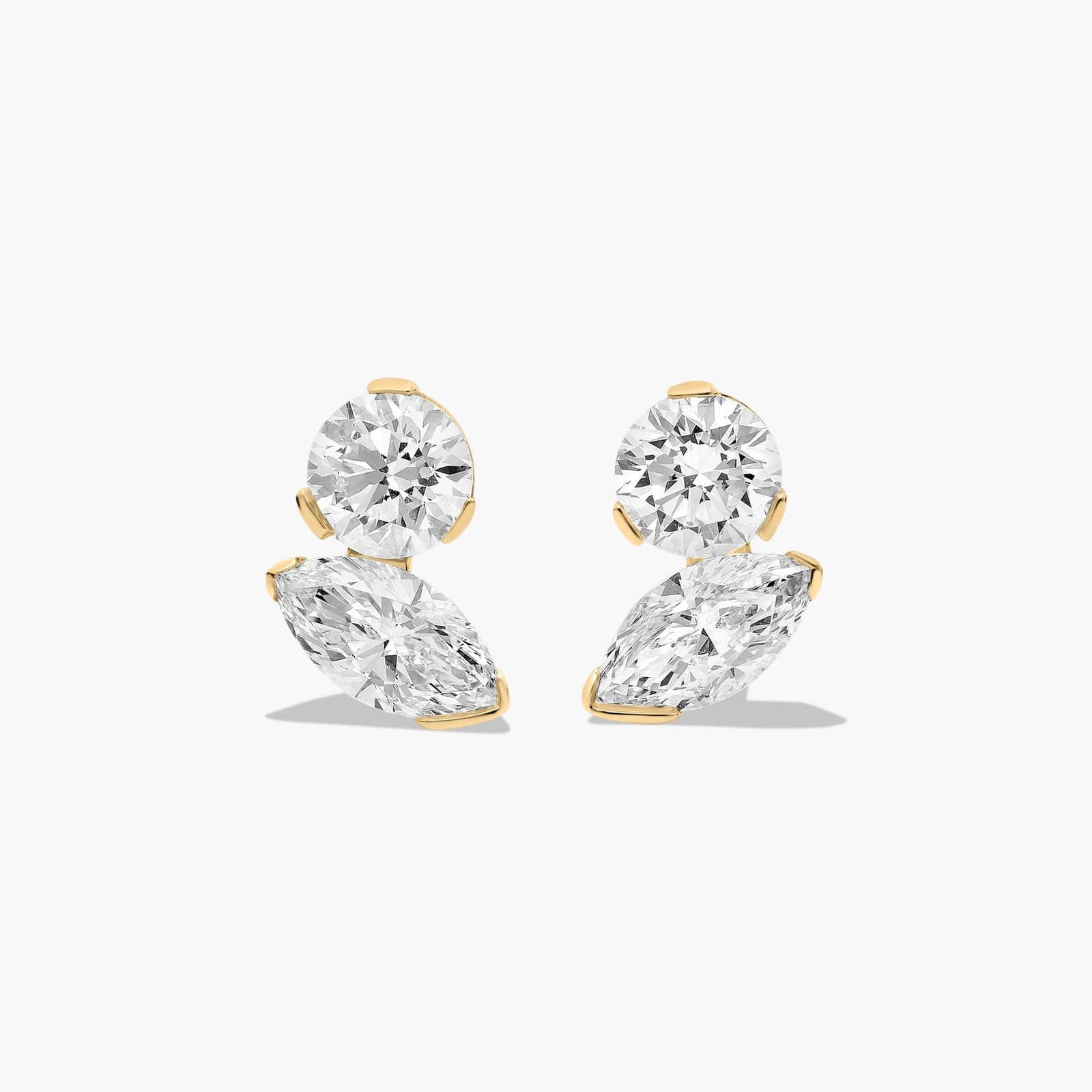 Toi et Moi Earrings With Marquise Cut Lab-Grown Diamonds In 14K Yellow Gold By James Allen