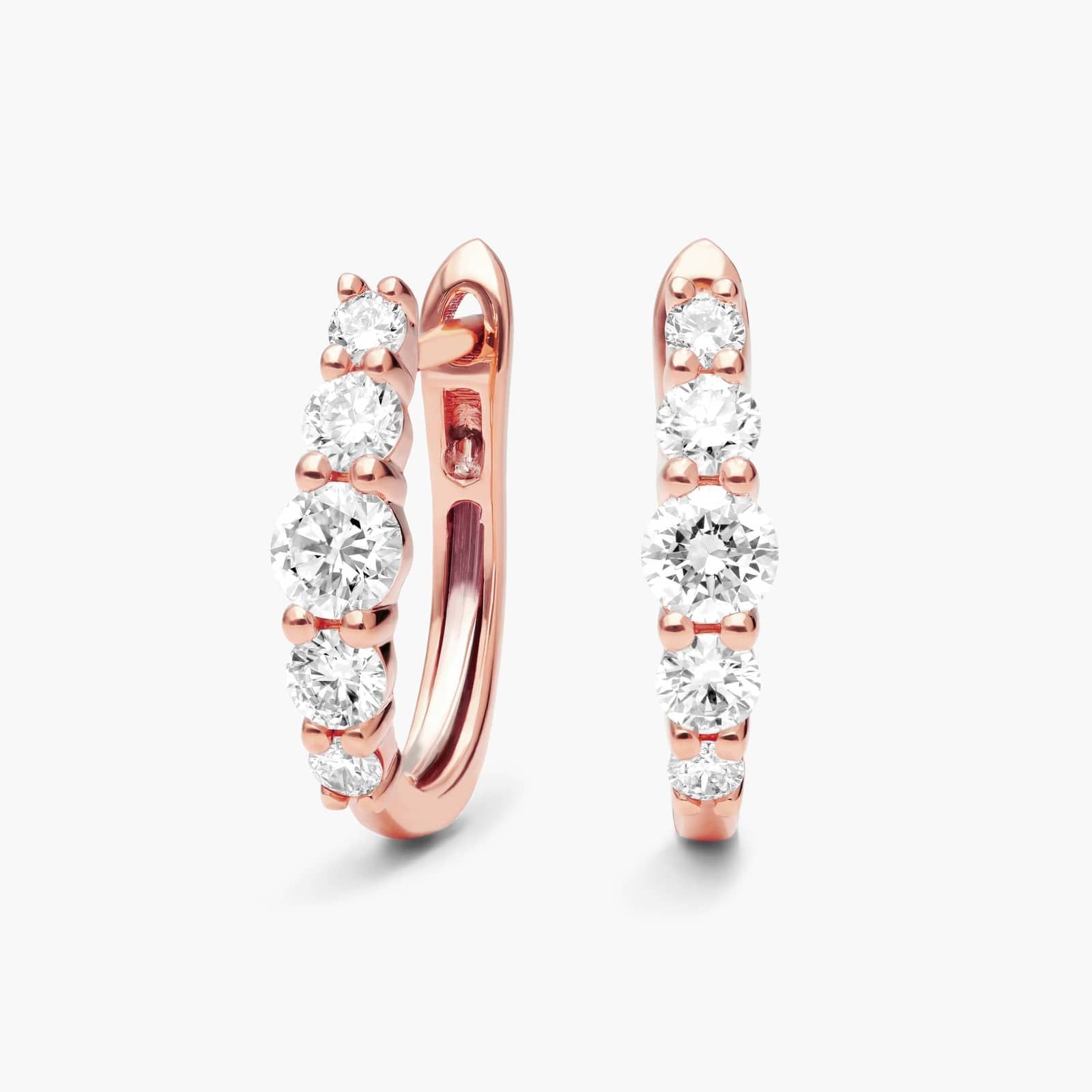 Graduating Hoop Earrings With Lab-Grown Diamonds In 14K Rose Gold By James Allen