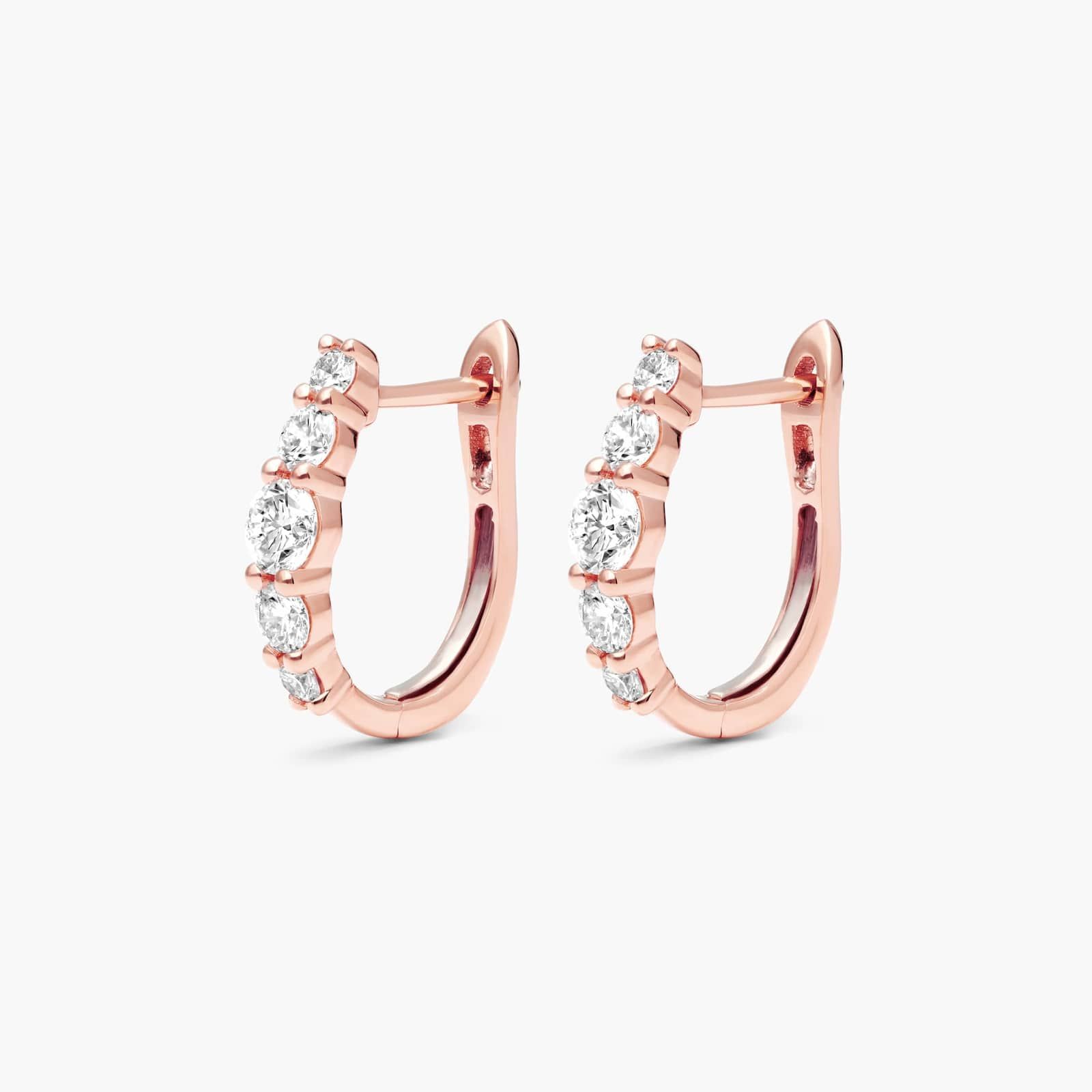 Graduating Hoop Earrings With Lab-Grown Diamonds In 14K Rose Gold By James Allen