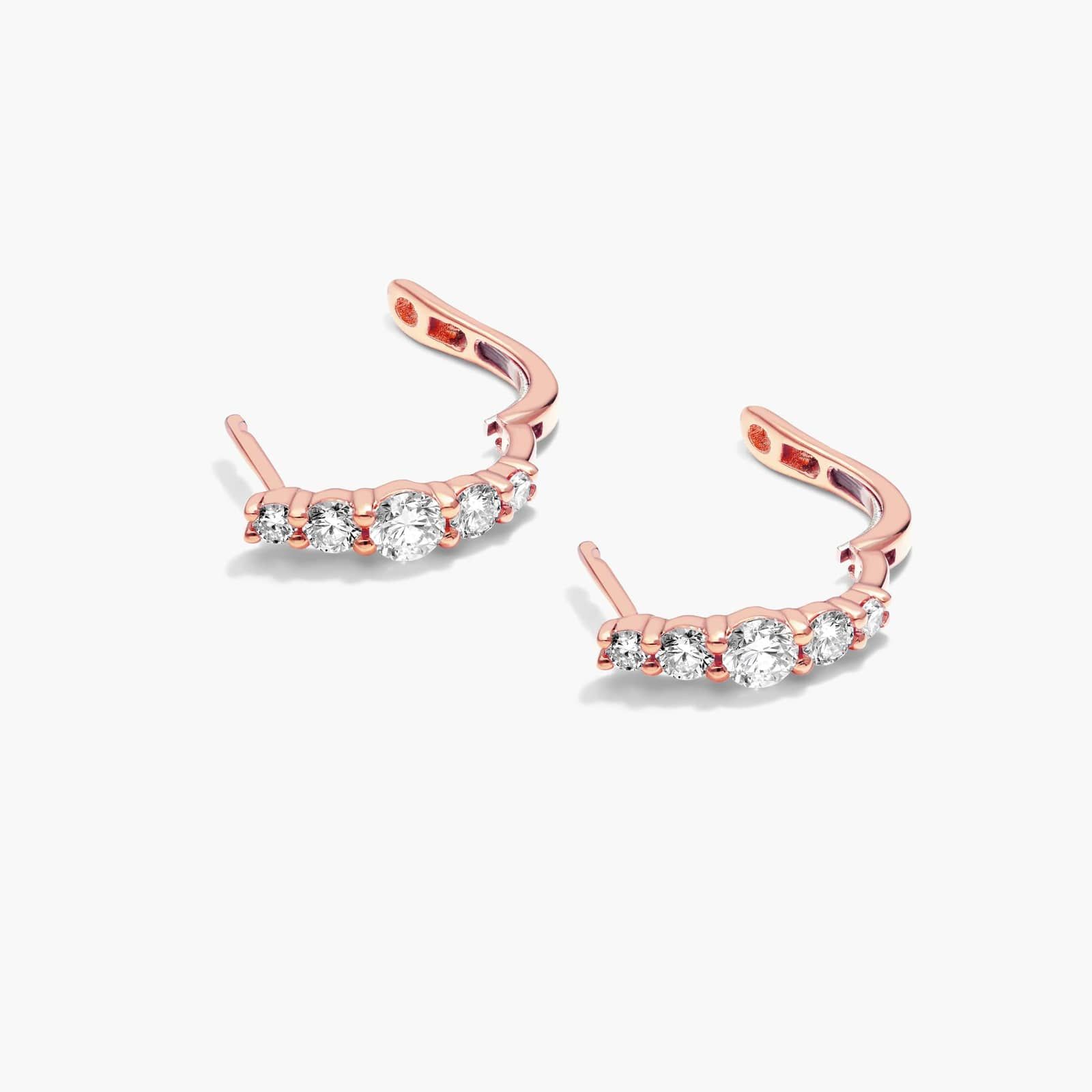 Graduating Hoop Earrings With Lab-Grown Diamonds In 14K Rose Gold By James Allen
