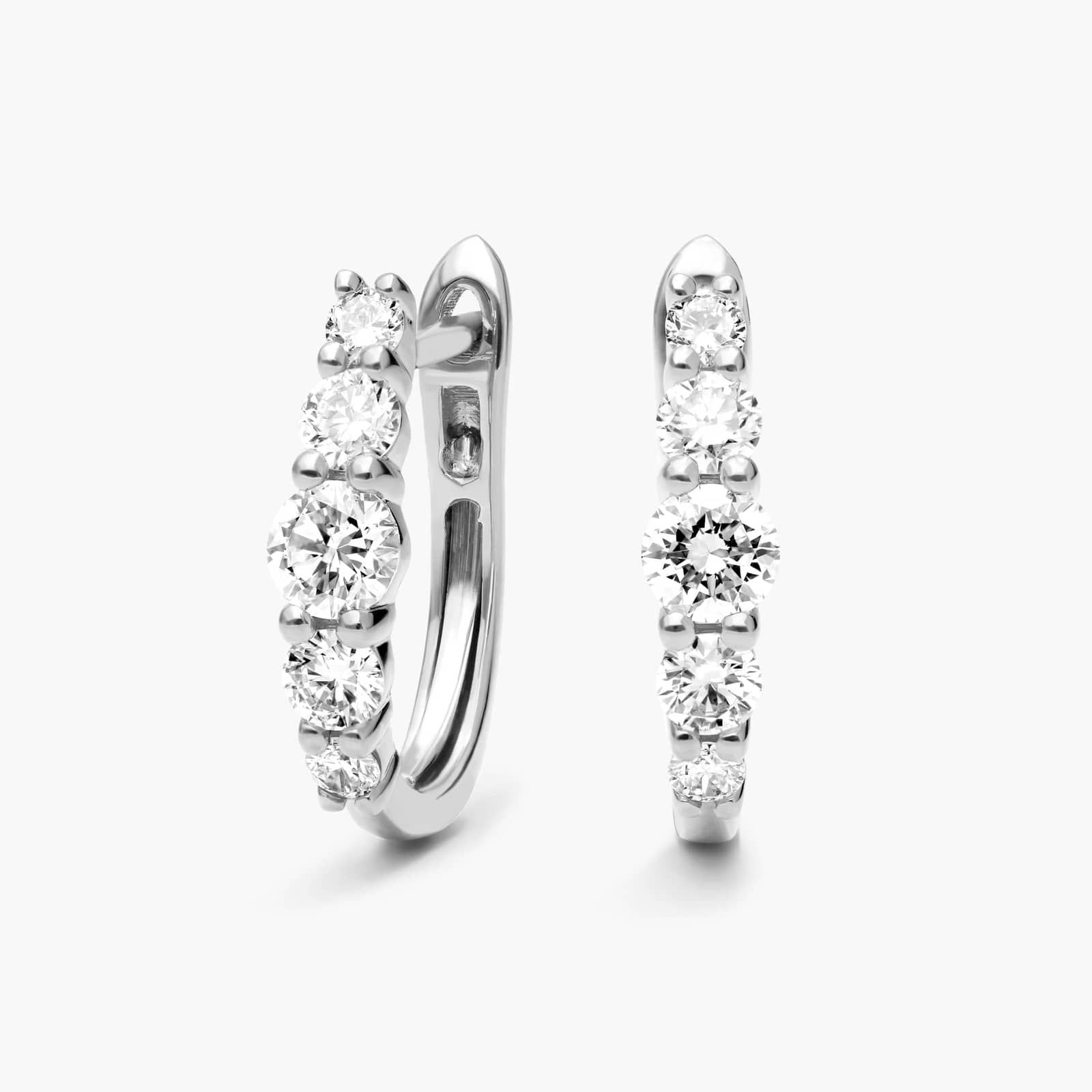 Graduating Hoop Earrings With Lab-Grown Diamonds In 14K White Gold By James Allen