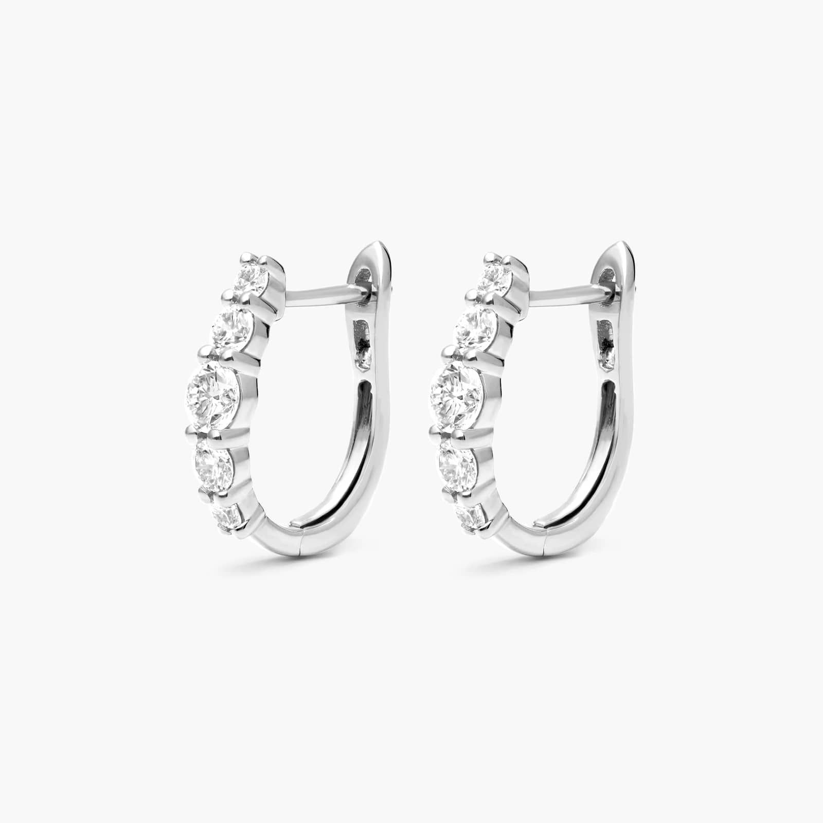 Graduating Hoop Earrings With Lab-Grown Diamonds In 14K White Gold By James Allen