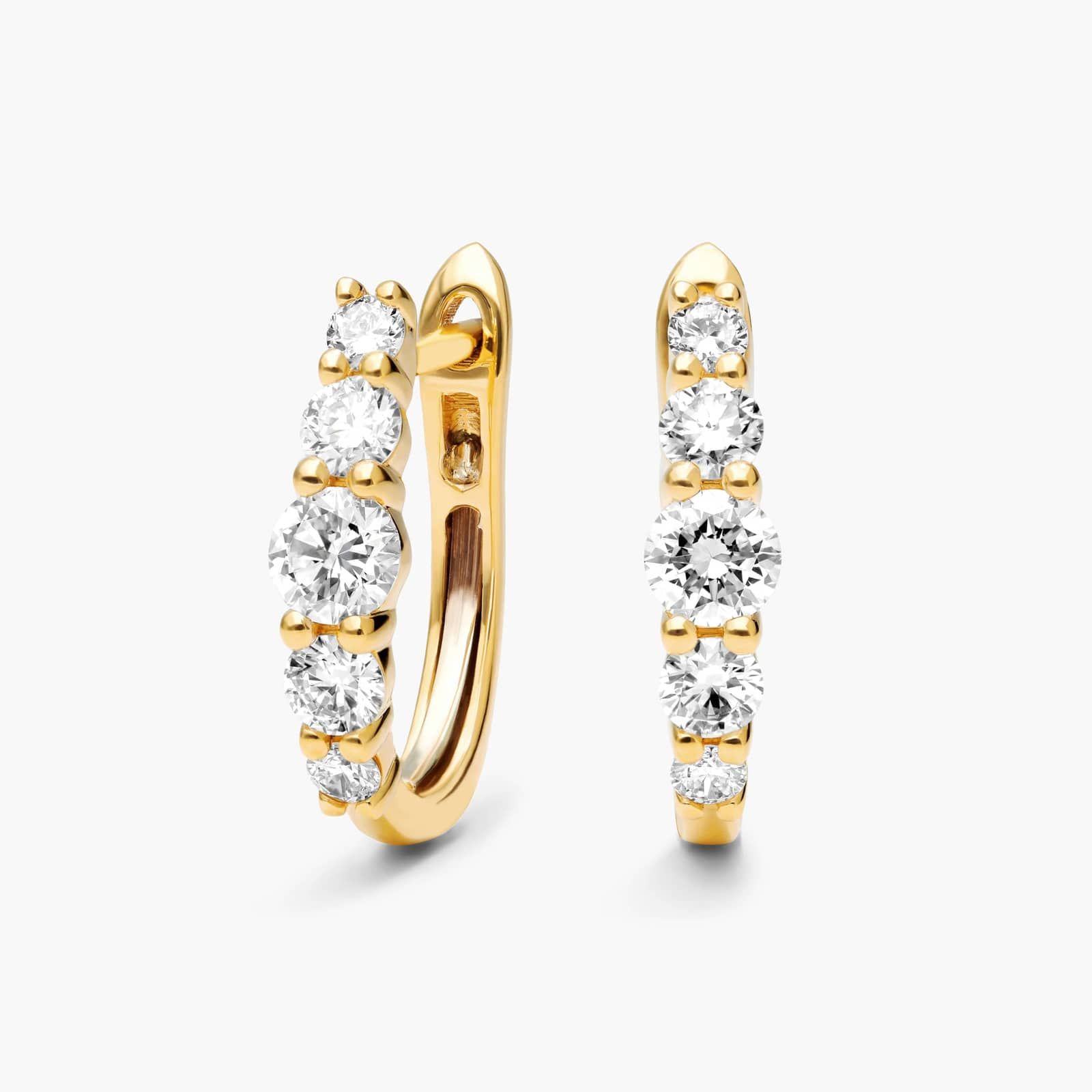 Graduating Hoop Earrings With Lab-Grown Diamonds In 14K Yellow Gold By James Allen