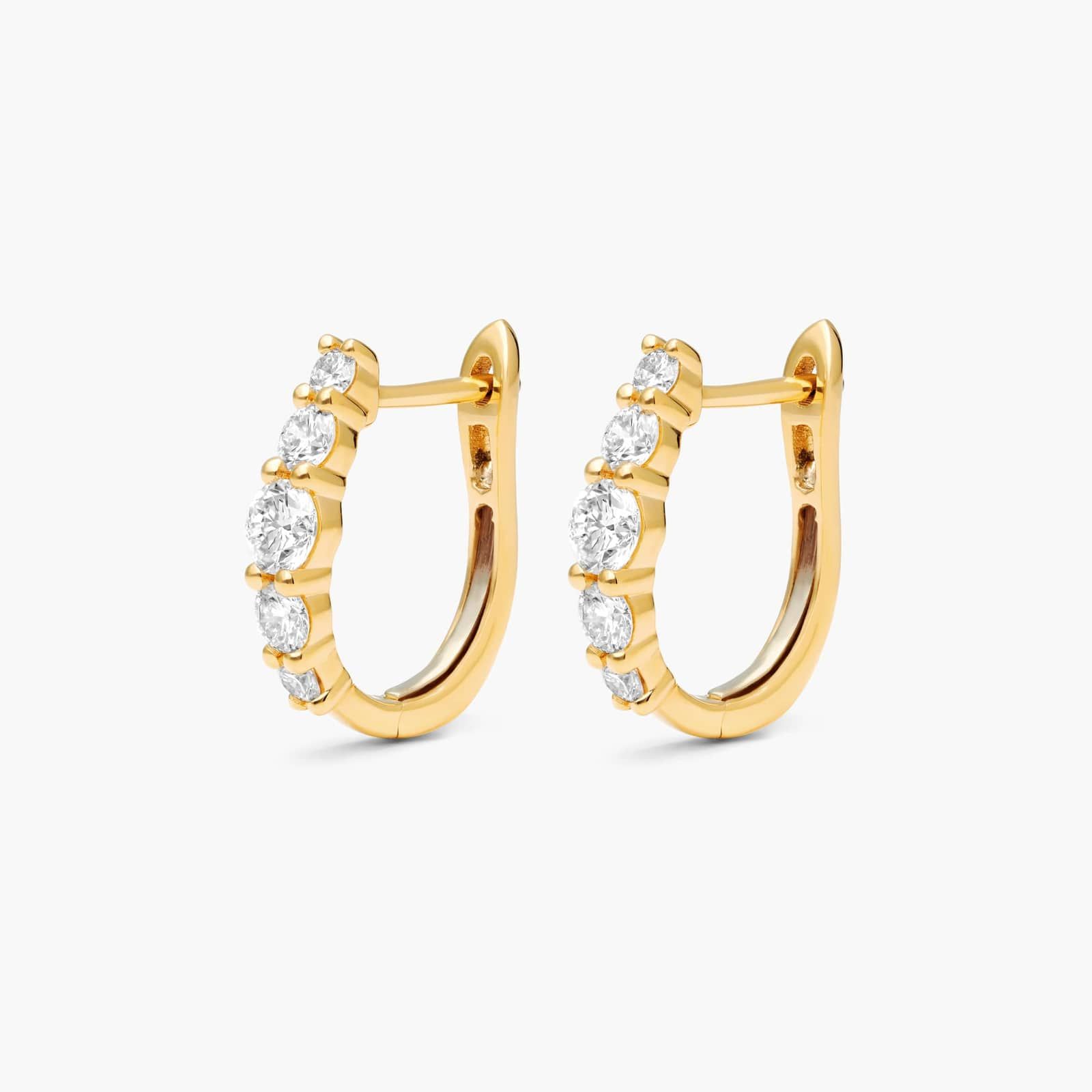 Graduating Hoop Earrings With Lab-Grown Diamonds In 14K Yellow Gold By James Allen