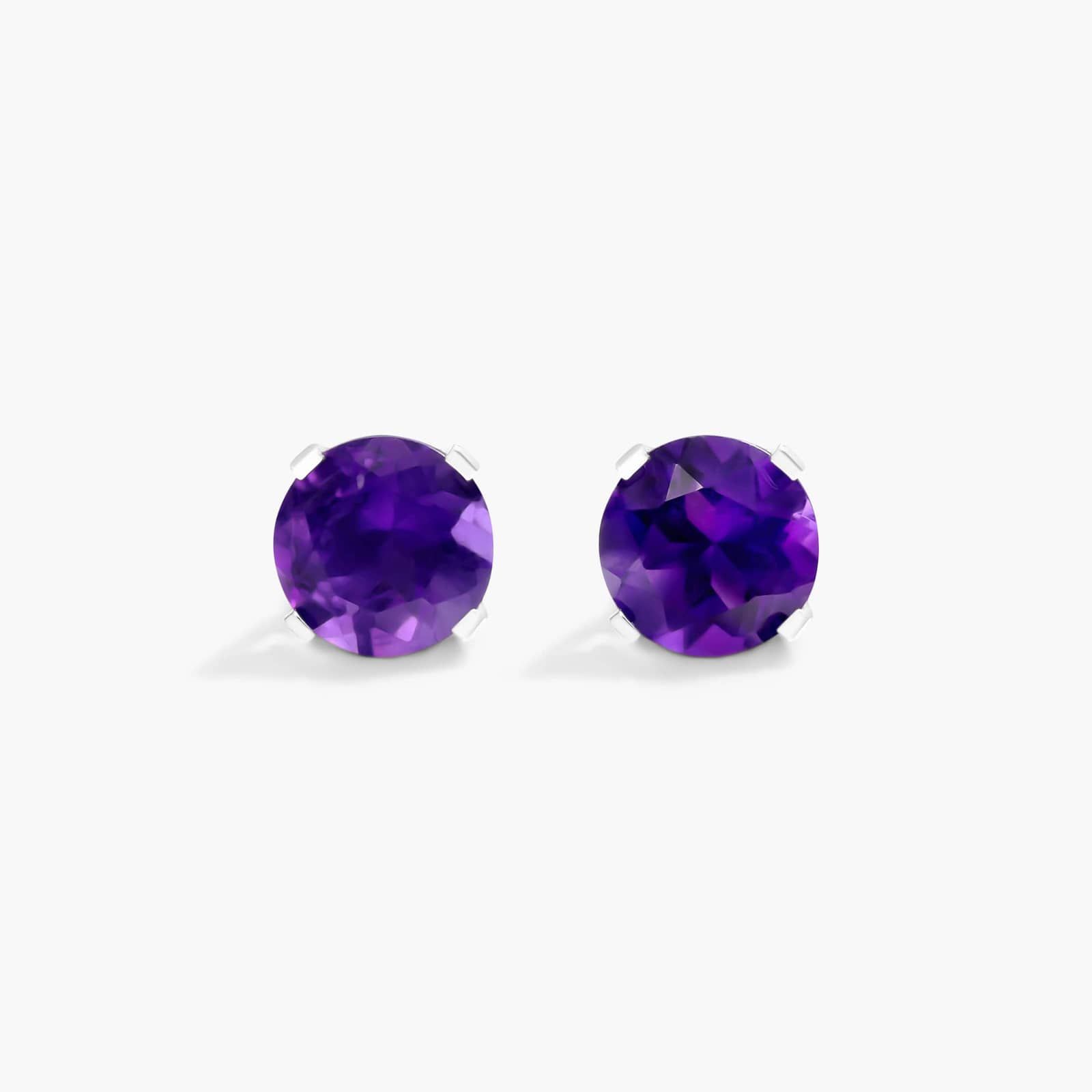 Amethyst Birthstone Earrings In 14K White Gold By James Allen