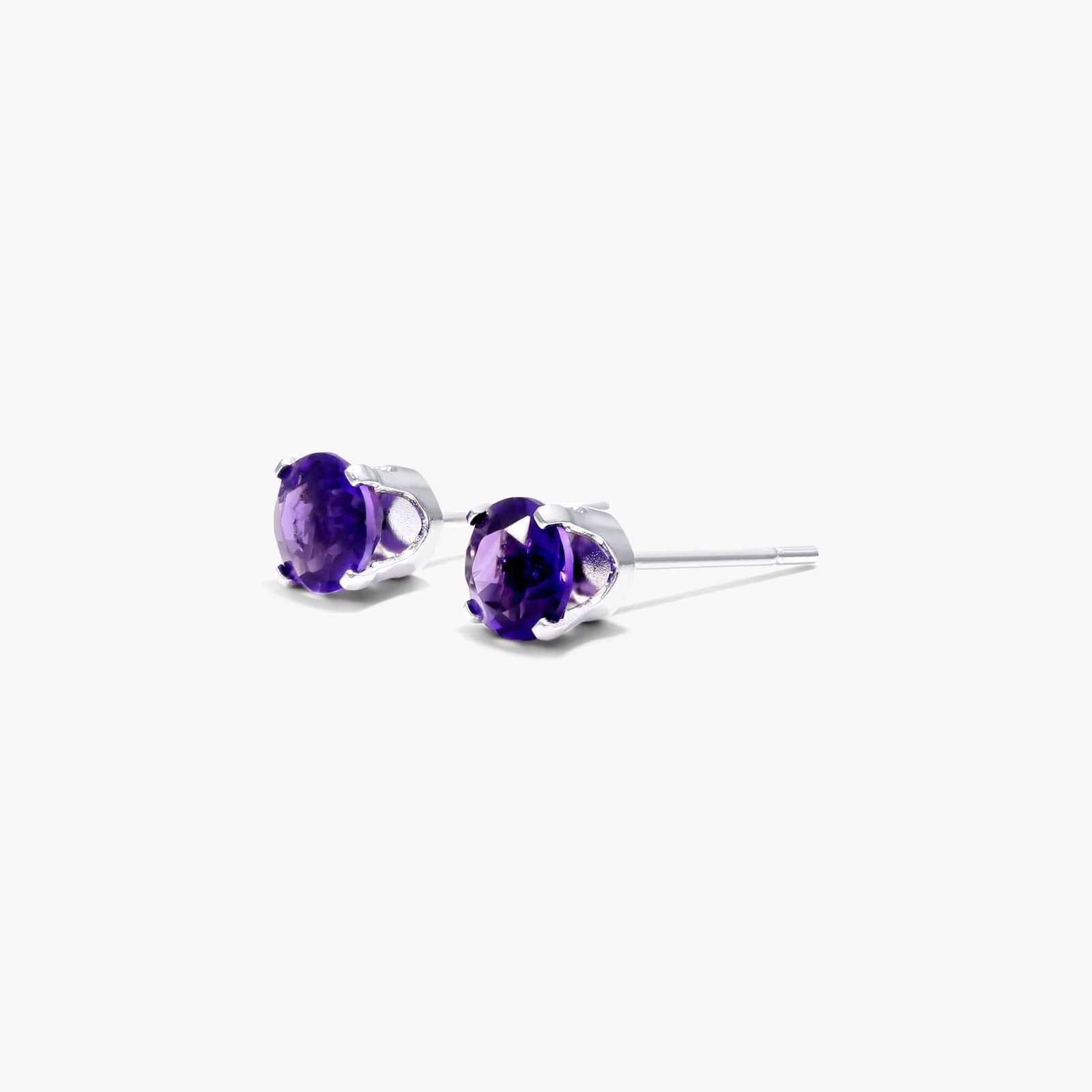 Amethyst Birthstone Earrings In 14K White Gold By James Allen