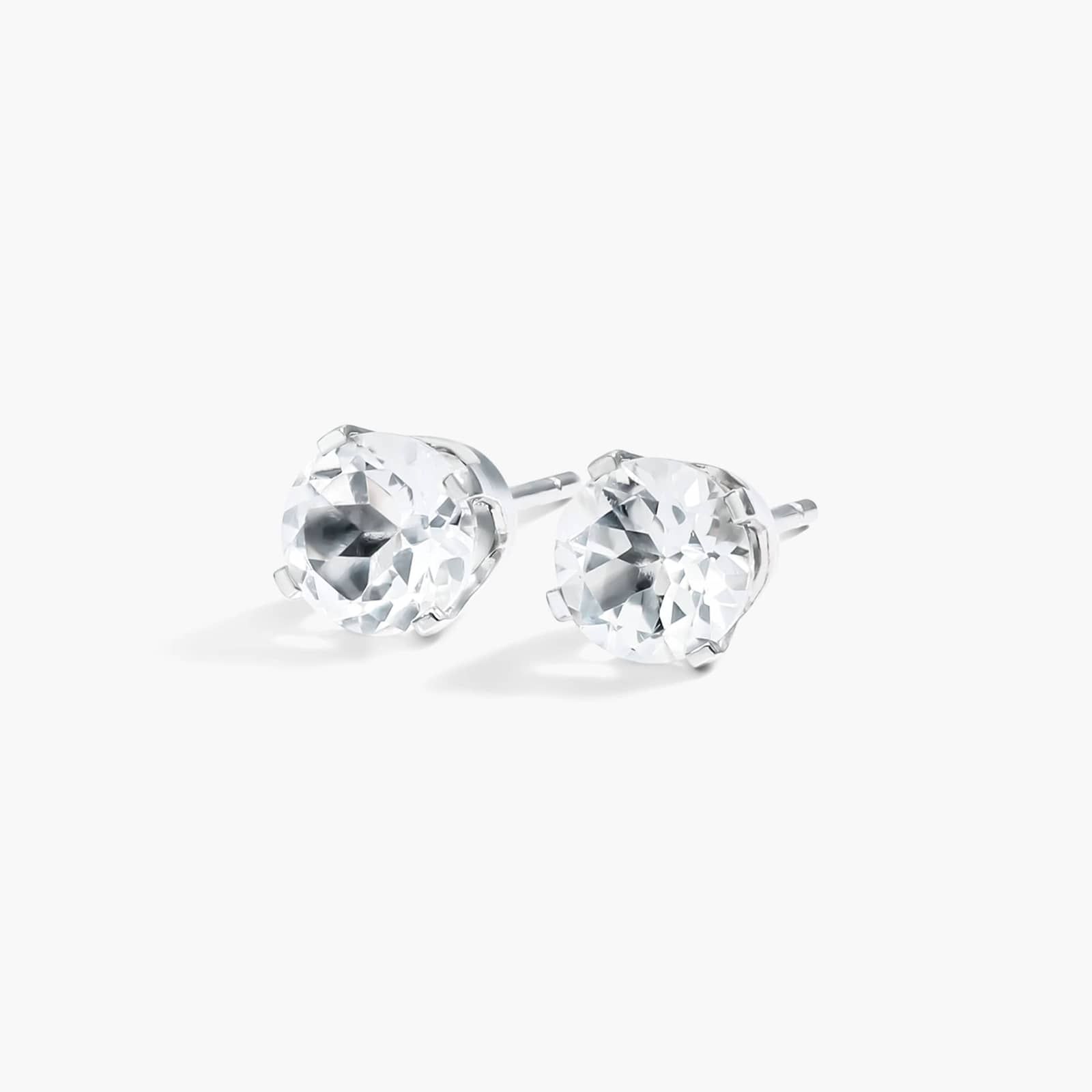 White Topaz Birthstone Earrings In 14K White Gold By James Allen