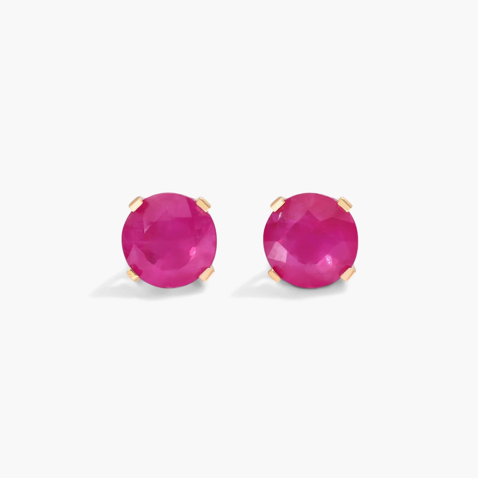 Ruby Birthstone Earrings In 14K Yellow Gold By James Allen