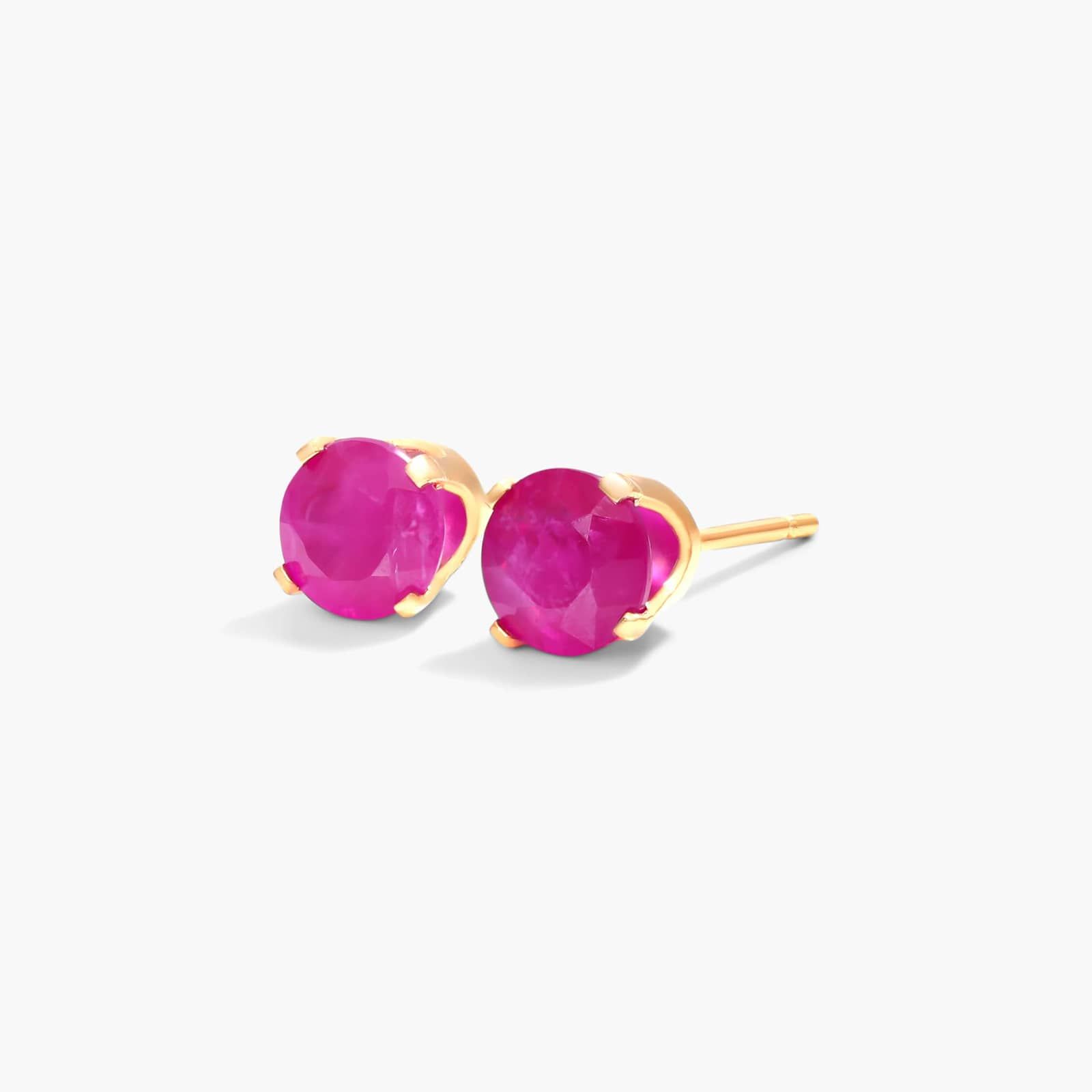 Ruby Birthstone Earrings In 14K Yellow Gold By James Allen