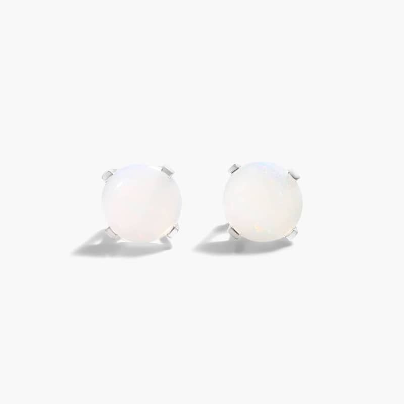 Opal Birthstone Earrings In 14K White Gold By James Allen
