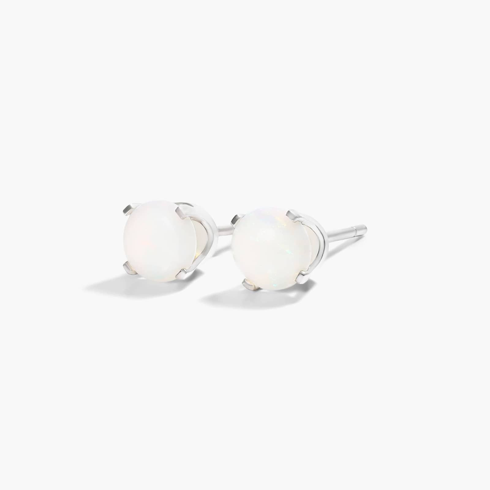 Opal Birthstone Earrings In 14K White Gold By James Allen