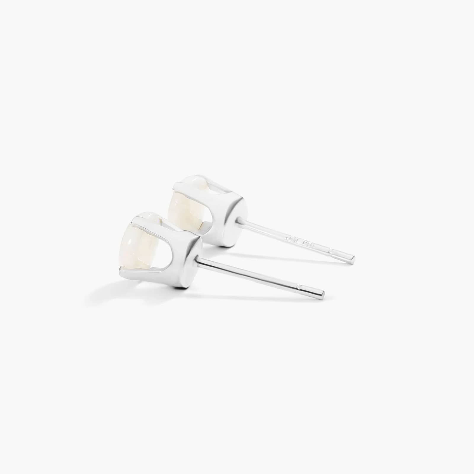 Opal Birthstone Earrings In 14K White Gold By James Allen