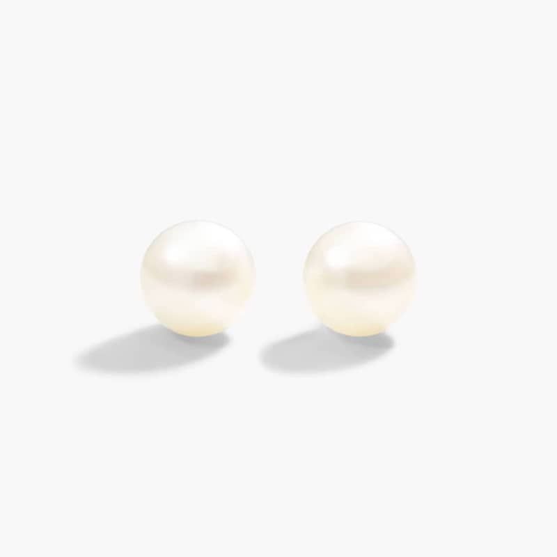 Cultured Freshwater Pearl Birthstone Earrings In 14K White Gold By James Allen