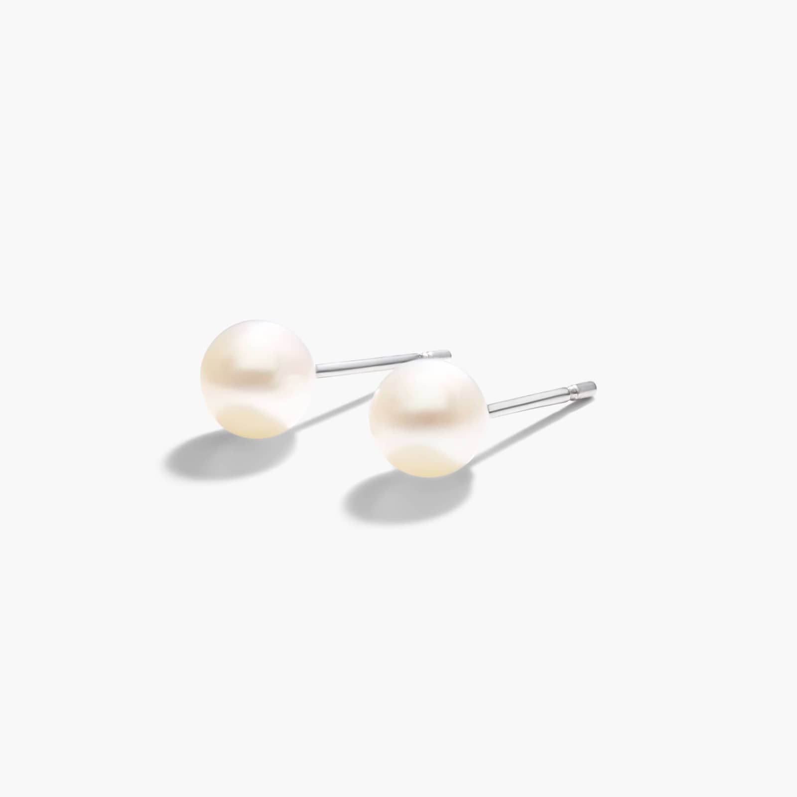 Cultured Freshwater Pearl Birthstone Earrings In 14K White Gold By James Allen