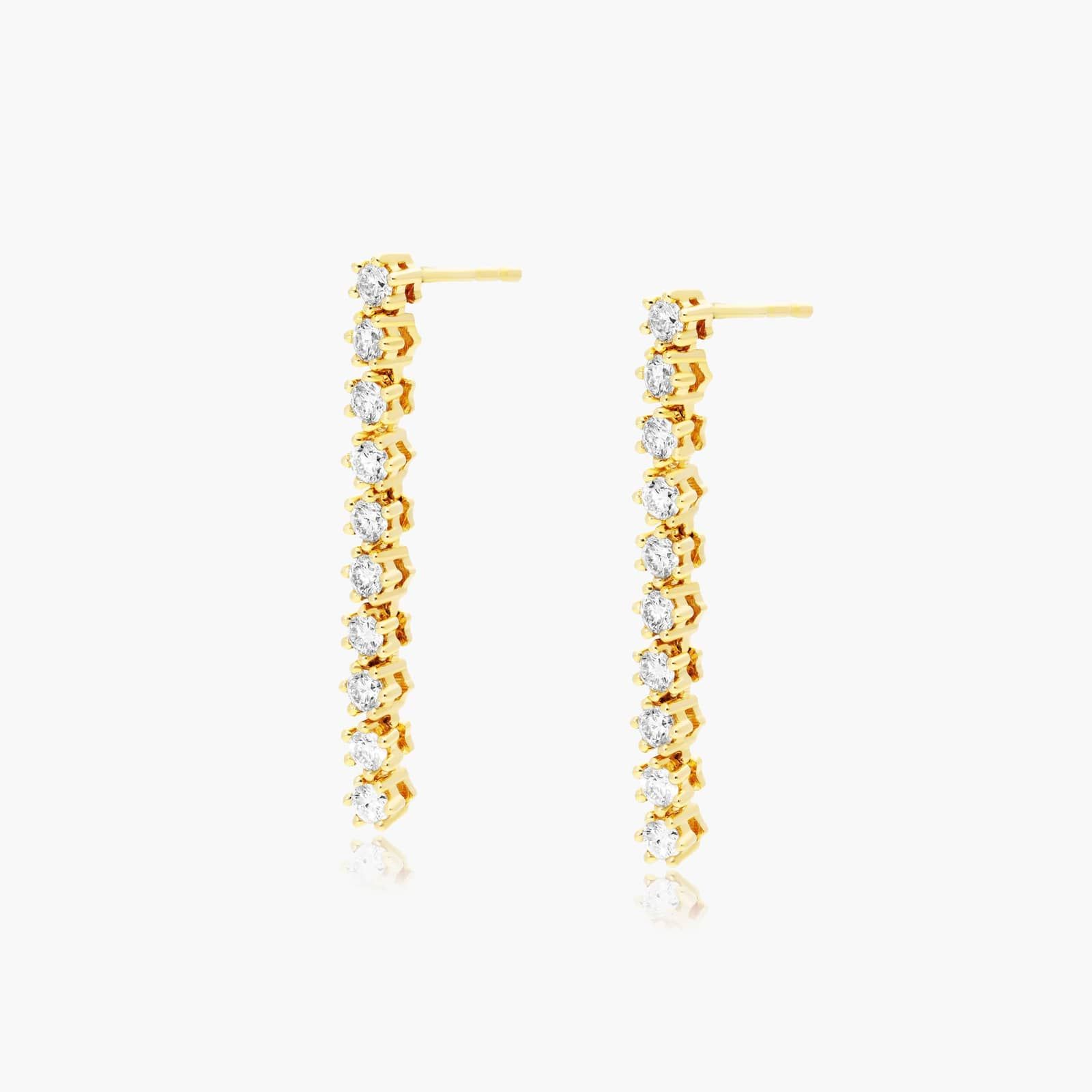 Aura Lab-Grown Diamond Drop Earrings In 14K Yellow Gold By James Allen