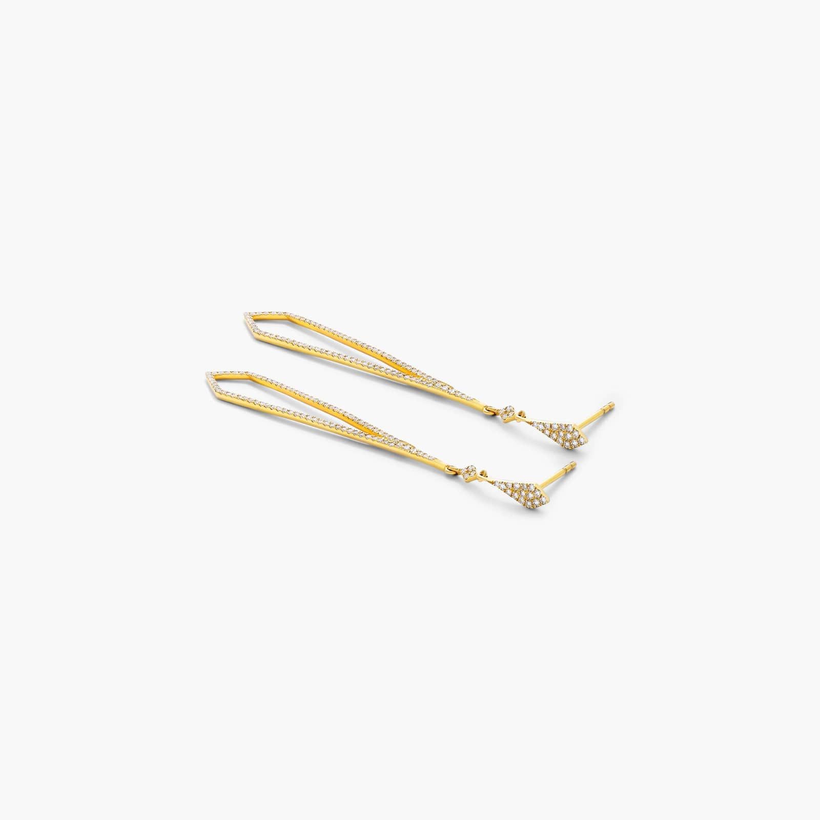Petite Long Diamond Drop Earrings In 14K Yellow Gold By James Allen