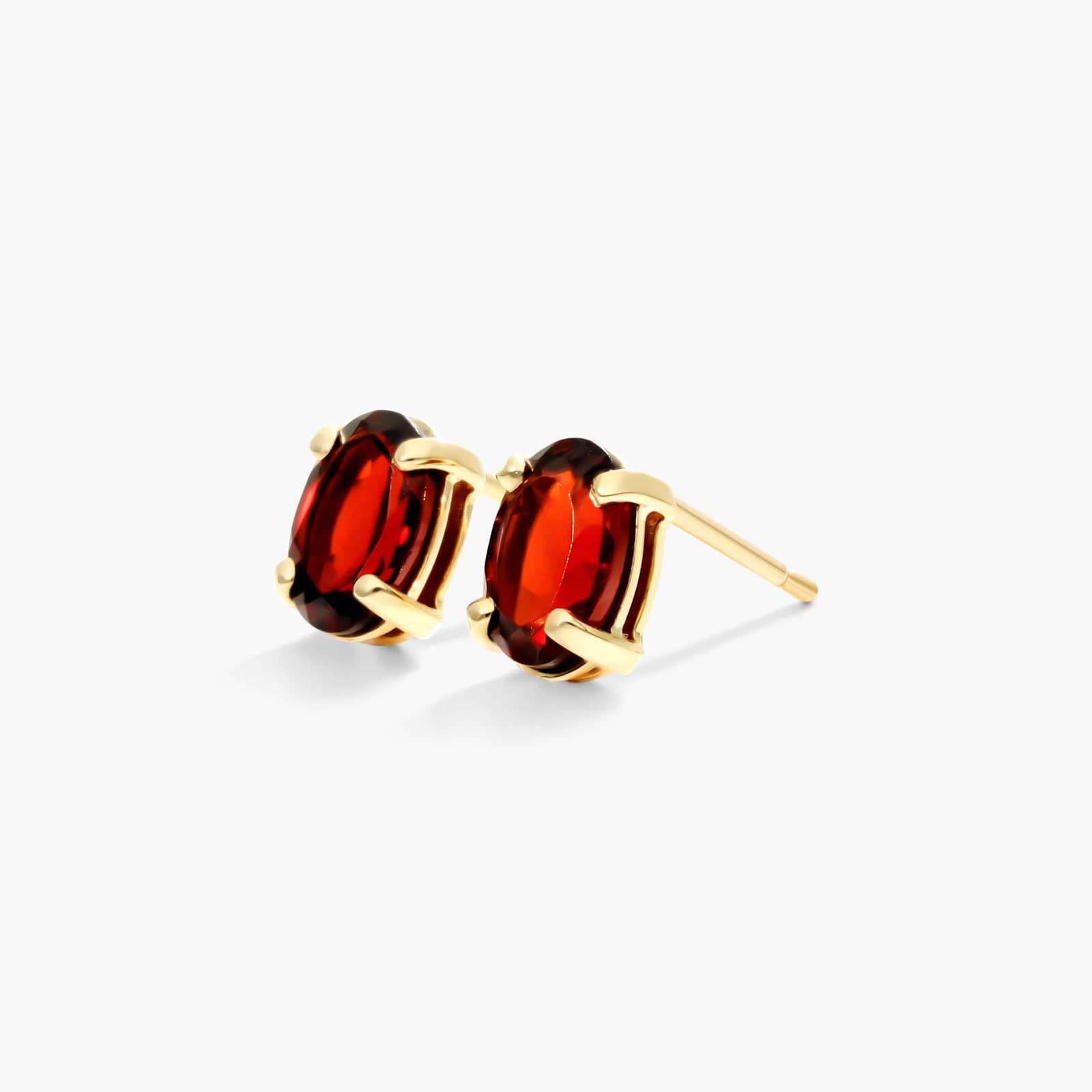 Oval Cut Garnet Birthstone Earrings In 14K Yellow Gold By James Allen