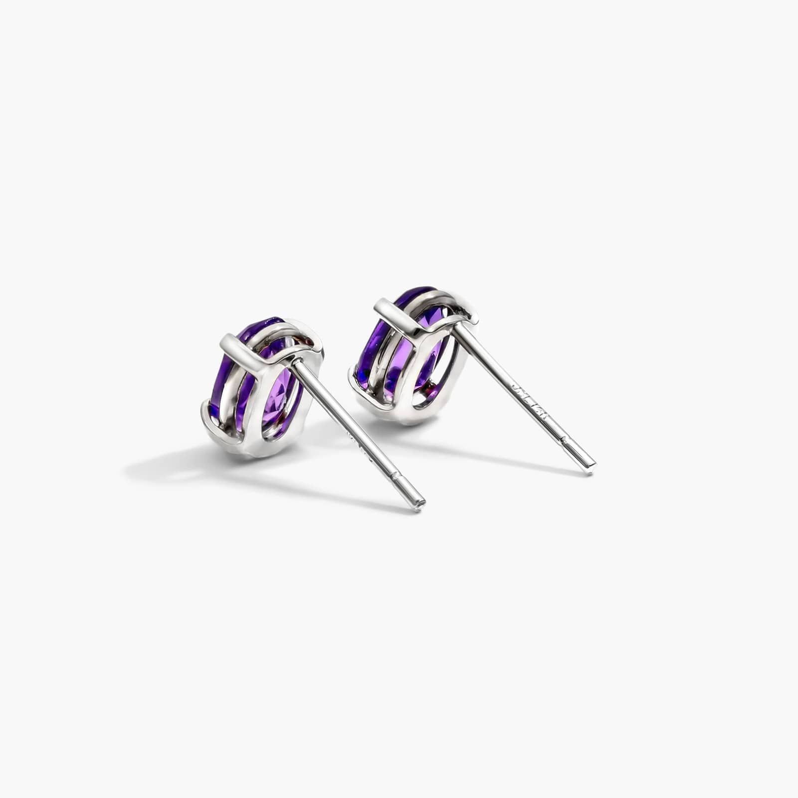 Oval Cut Amethyst Birthstone Earrings In 14K White Gold By James Allen
