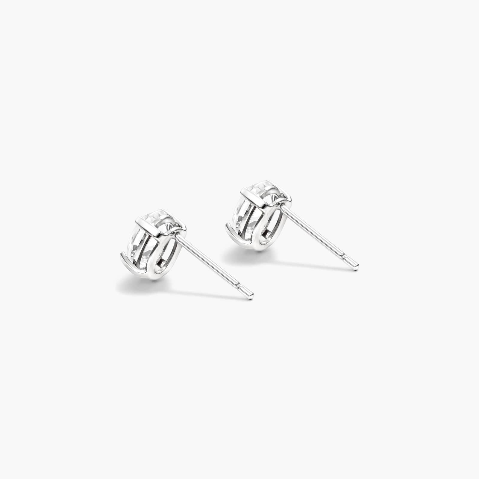 Oval Cut White Topaz Birthstone Earrings In 14K White Gold By James Allen