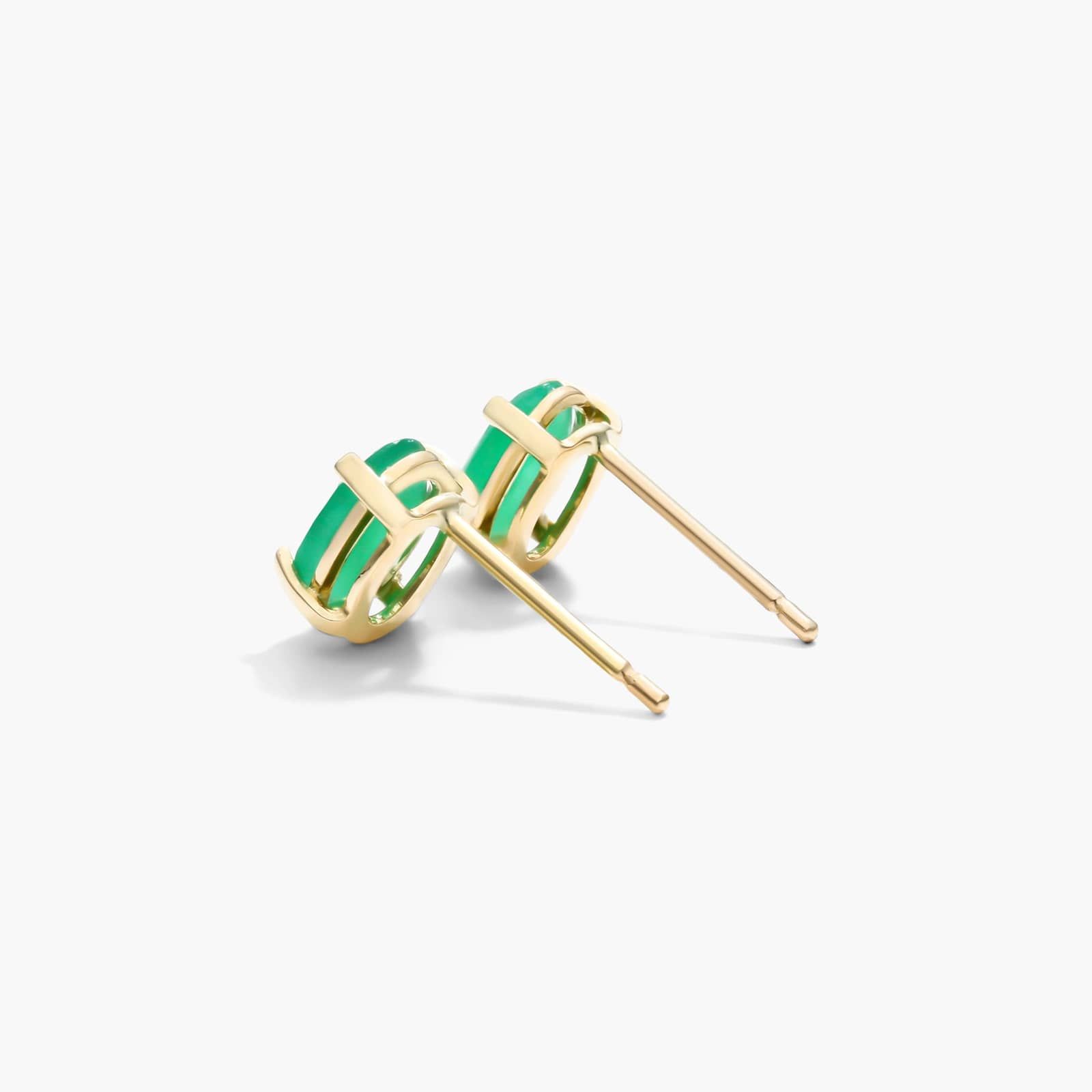Oval Cut Emerald Birthstone Earrings In 14K Yellow Gold By James Allen