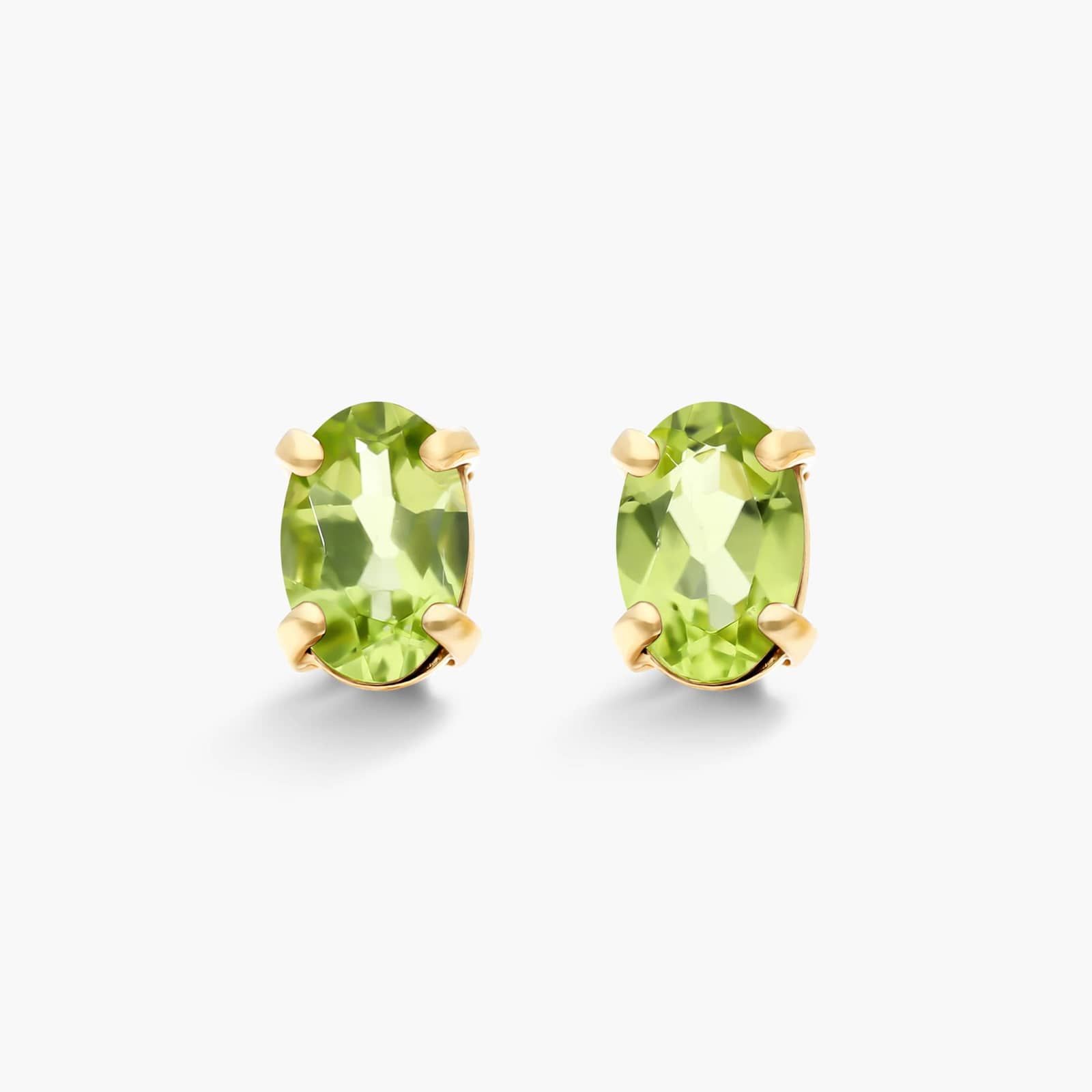 Oval Cut Peridot Birthstone Earrings In 14K Yellow Gold By James Allen