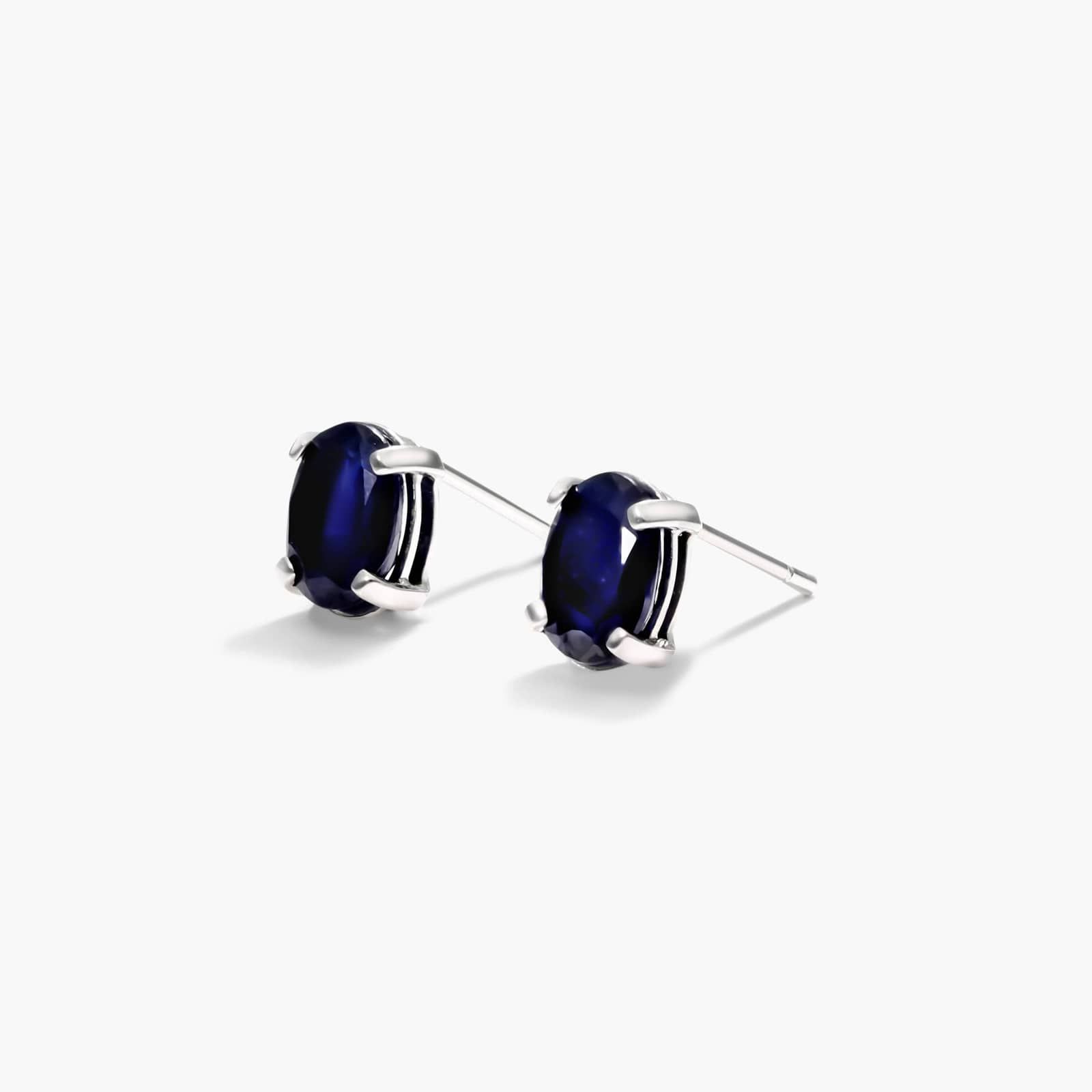 Oval Cut Sapphire Birthstone Earrings In 14K White Gold By James Allen