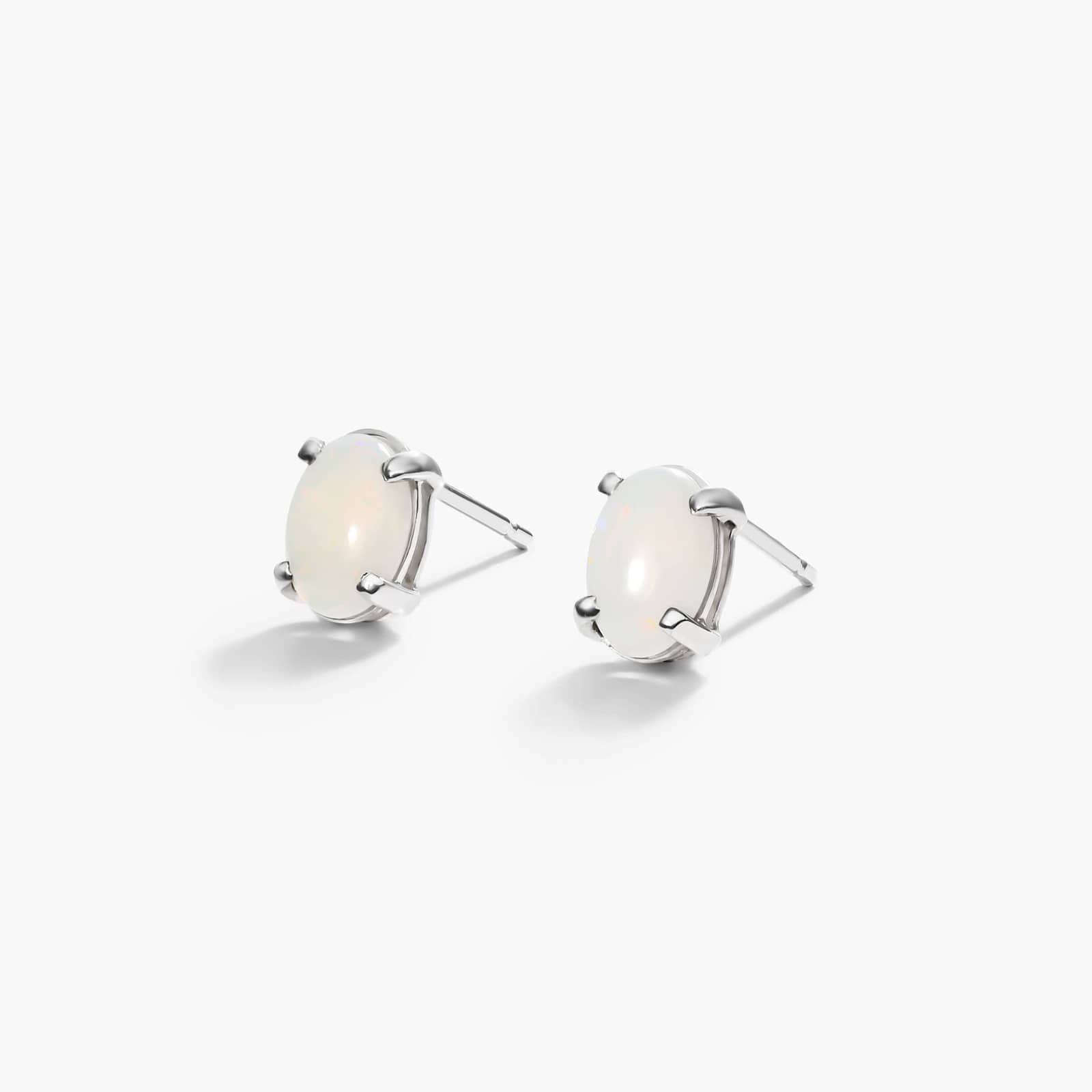 Oval Cut Opal Birthstone Earrings In 14K White Gold By James Allen